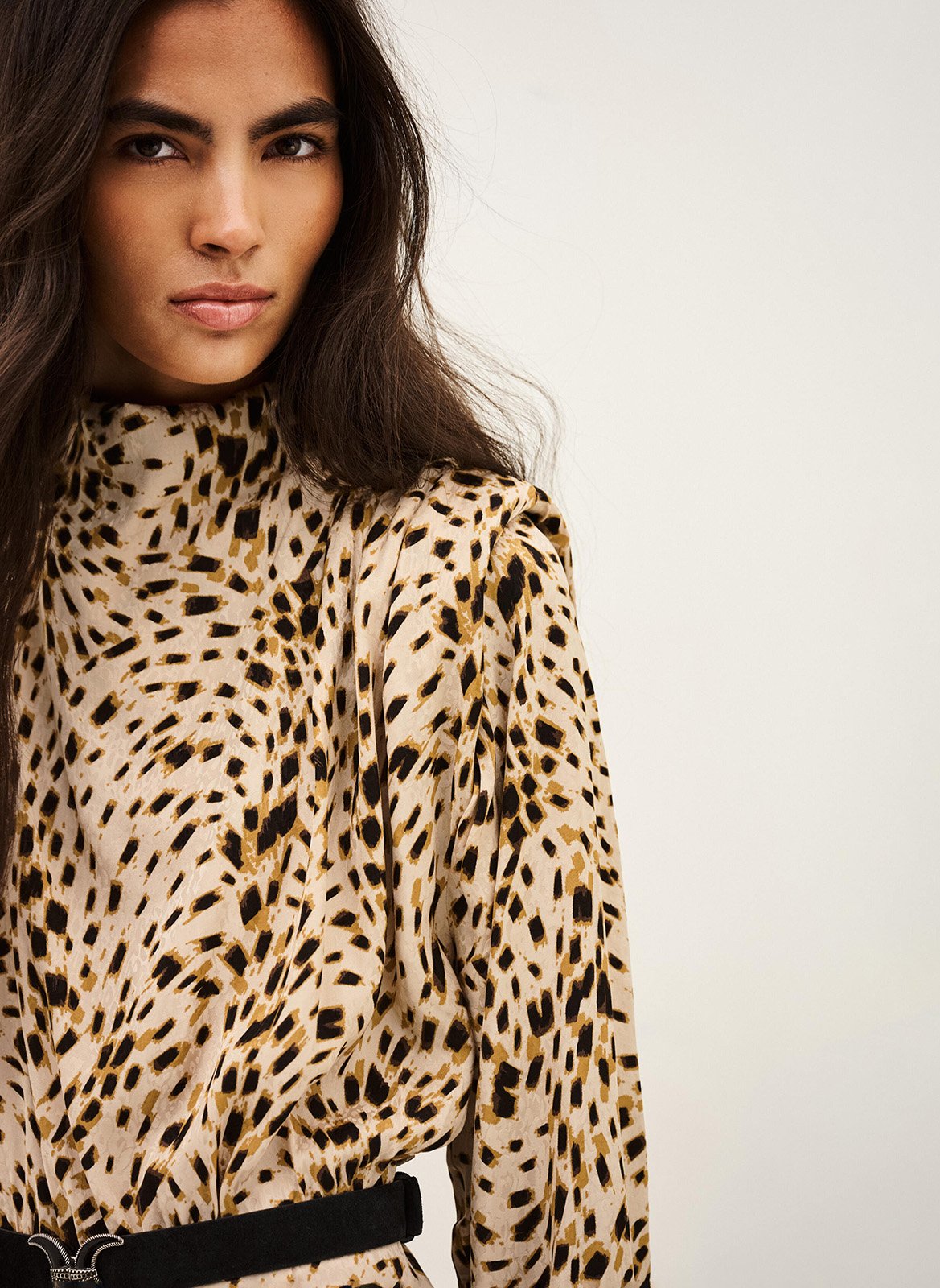 Leopard long dress BA&SH Beige