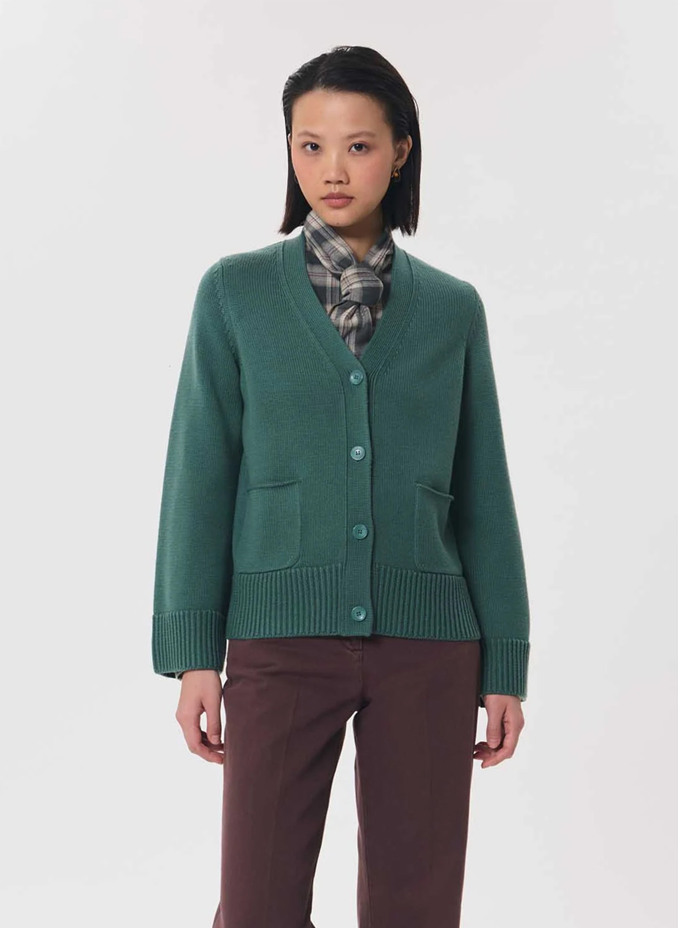 V-neck cardigan | Green TARA JARMON Women