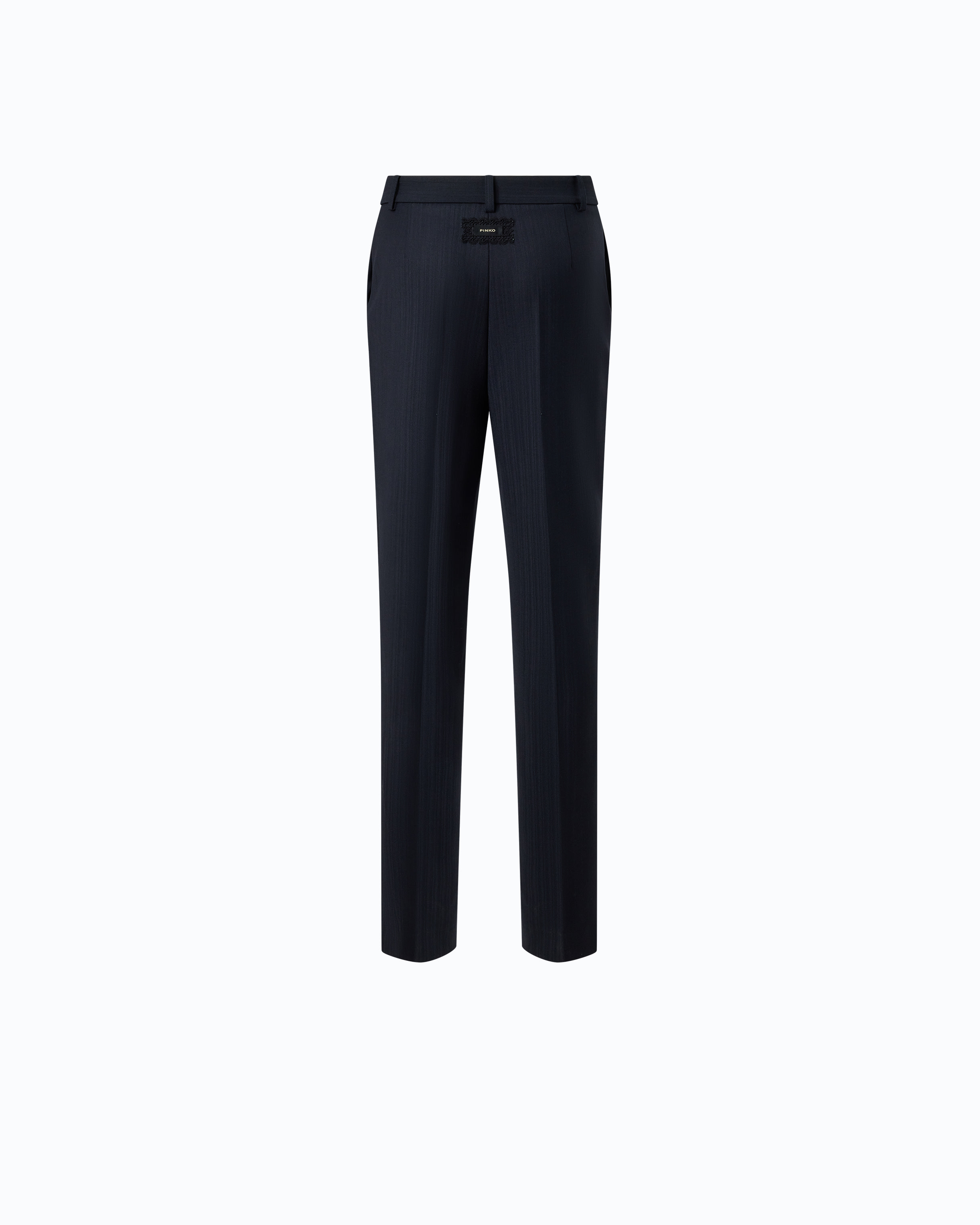 Stretch wool-blend cigarette trousers PINKO Blue