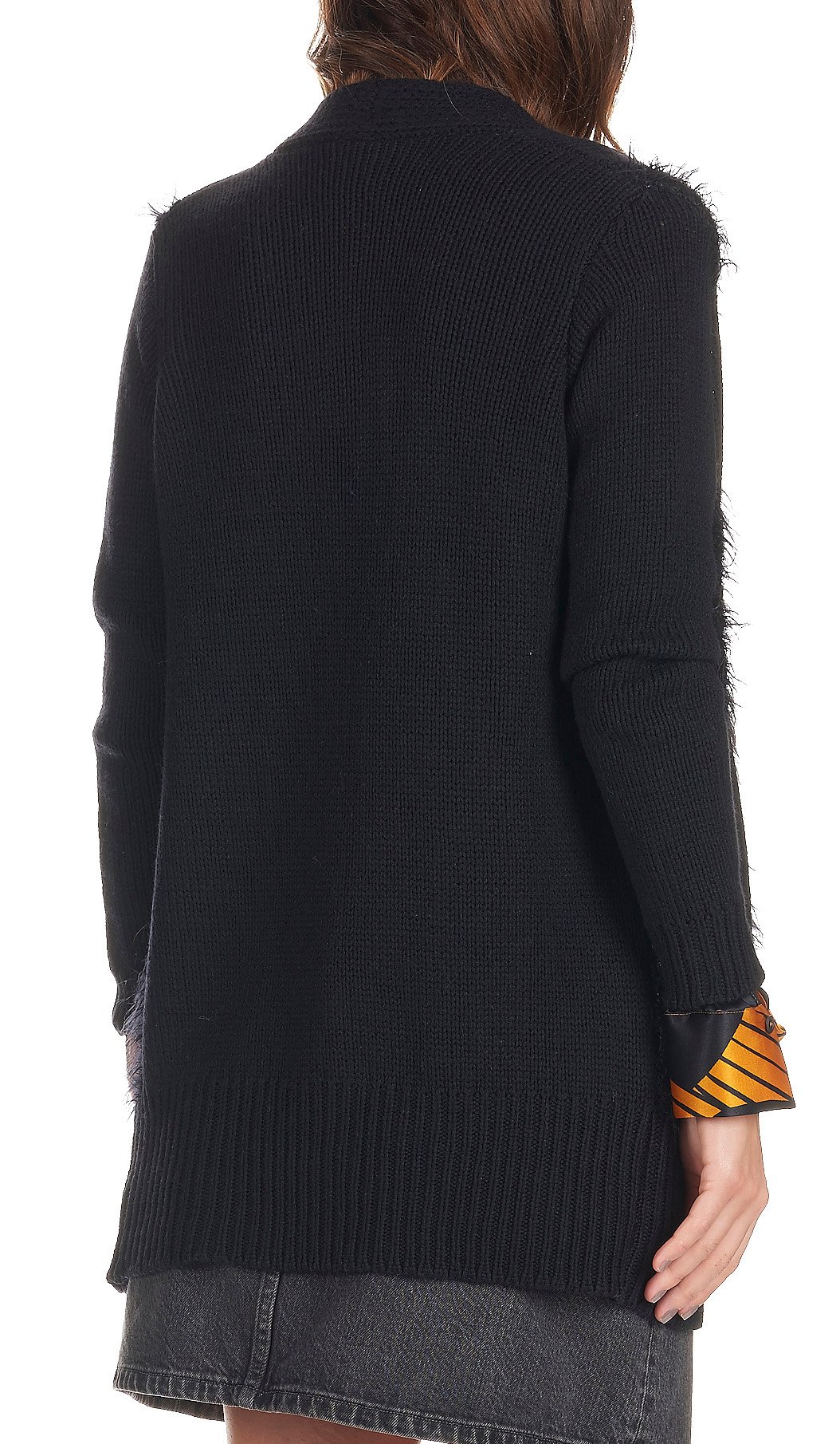 Long wool open cardigan ATTIC AND BARN Black