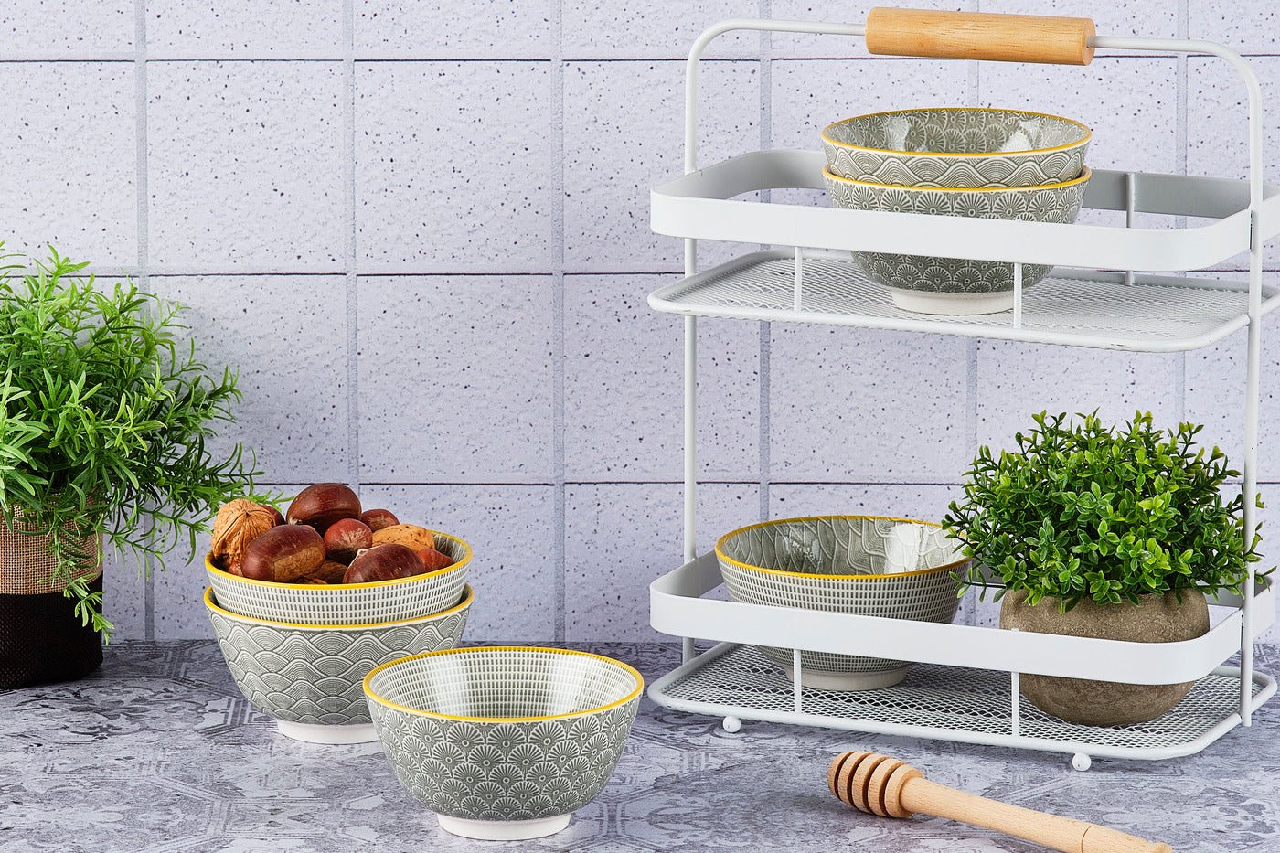 PATTERN - 6-piece bowl set BJORN Grey