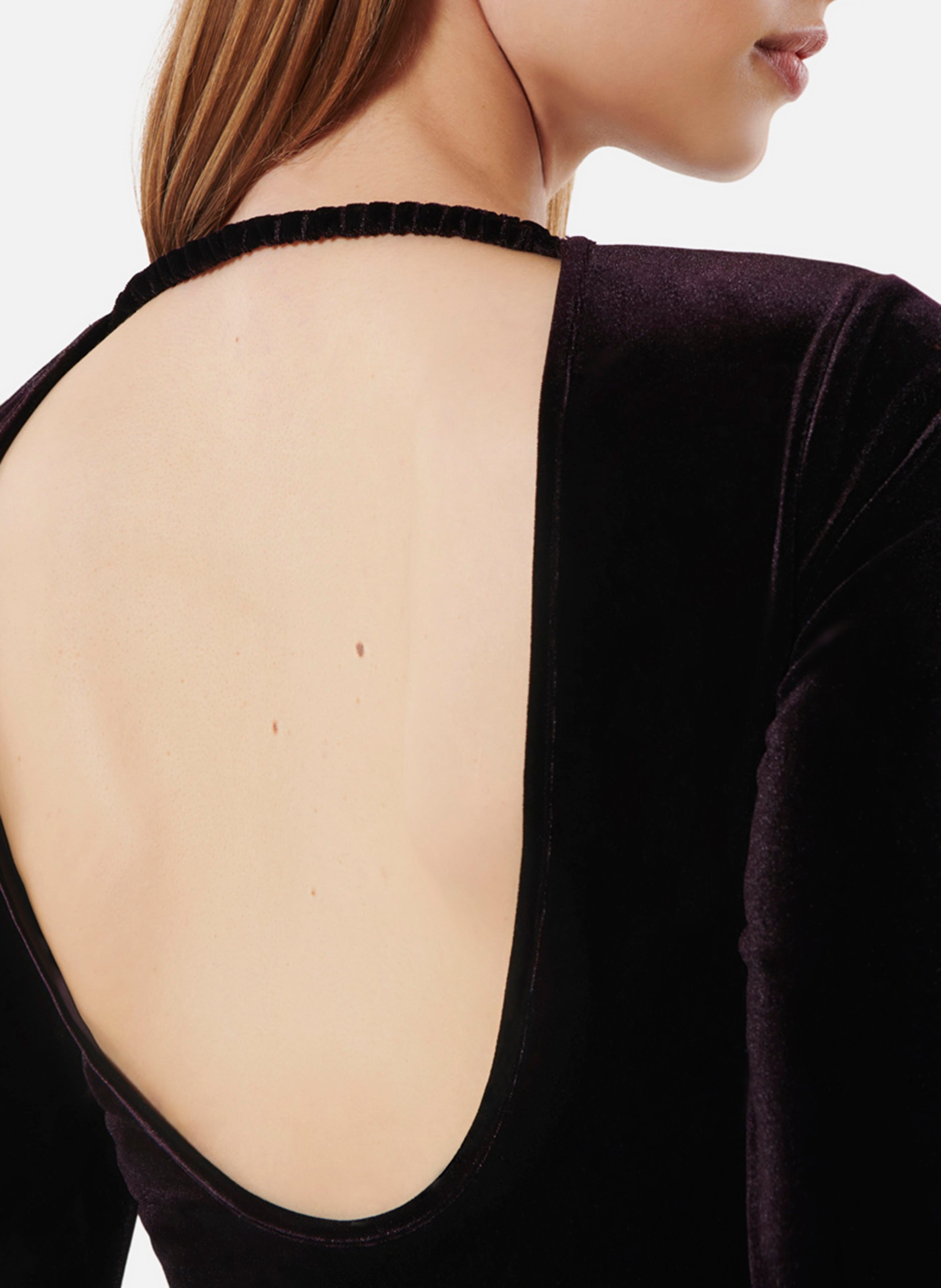 Long-sleeved velvet bodysuit KARMA KOMA Purple