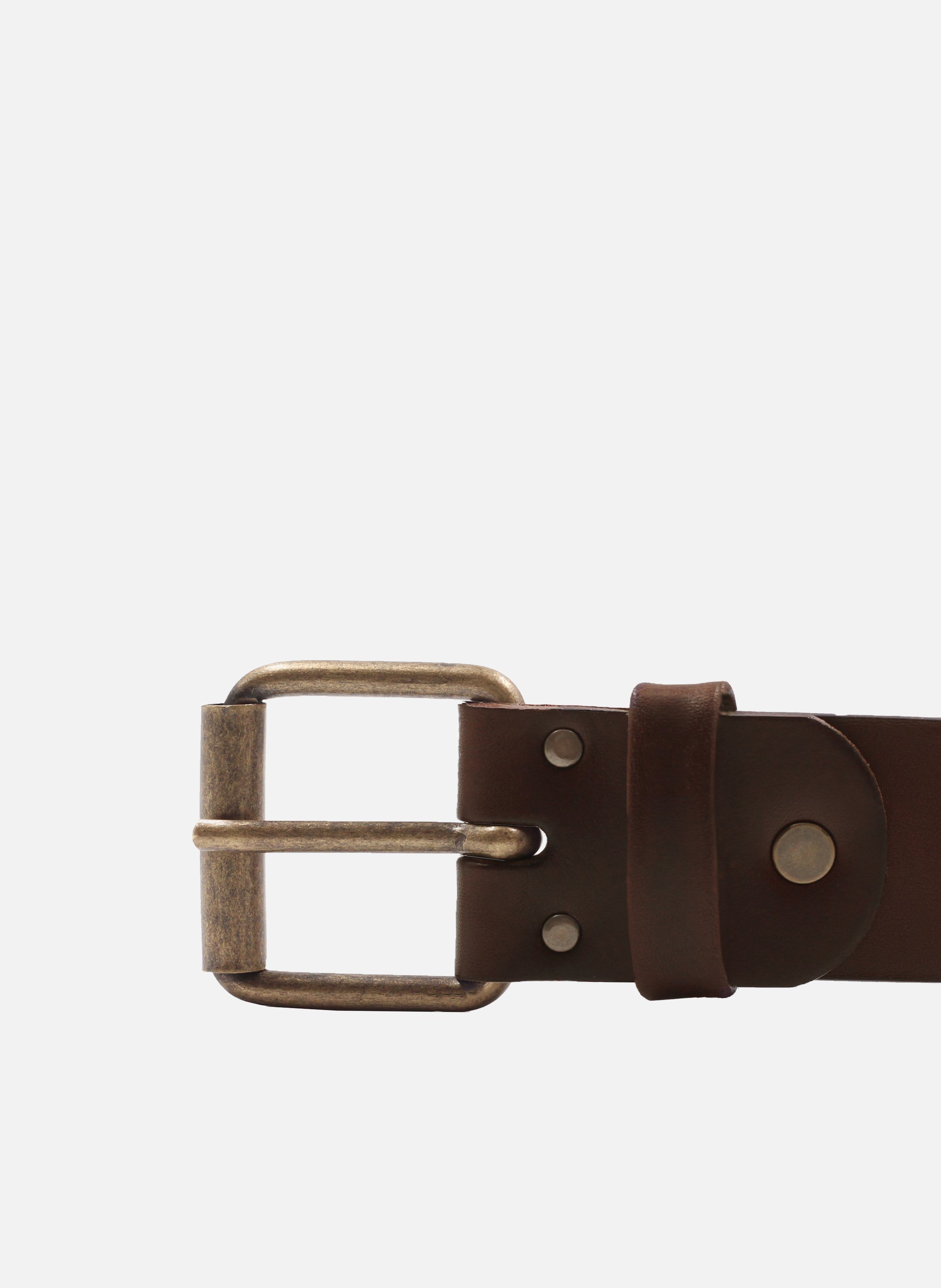 Smooth leather weekend belt JULES & JENN Brown