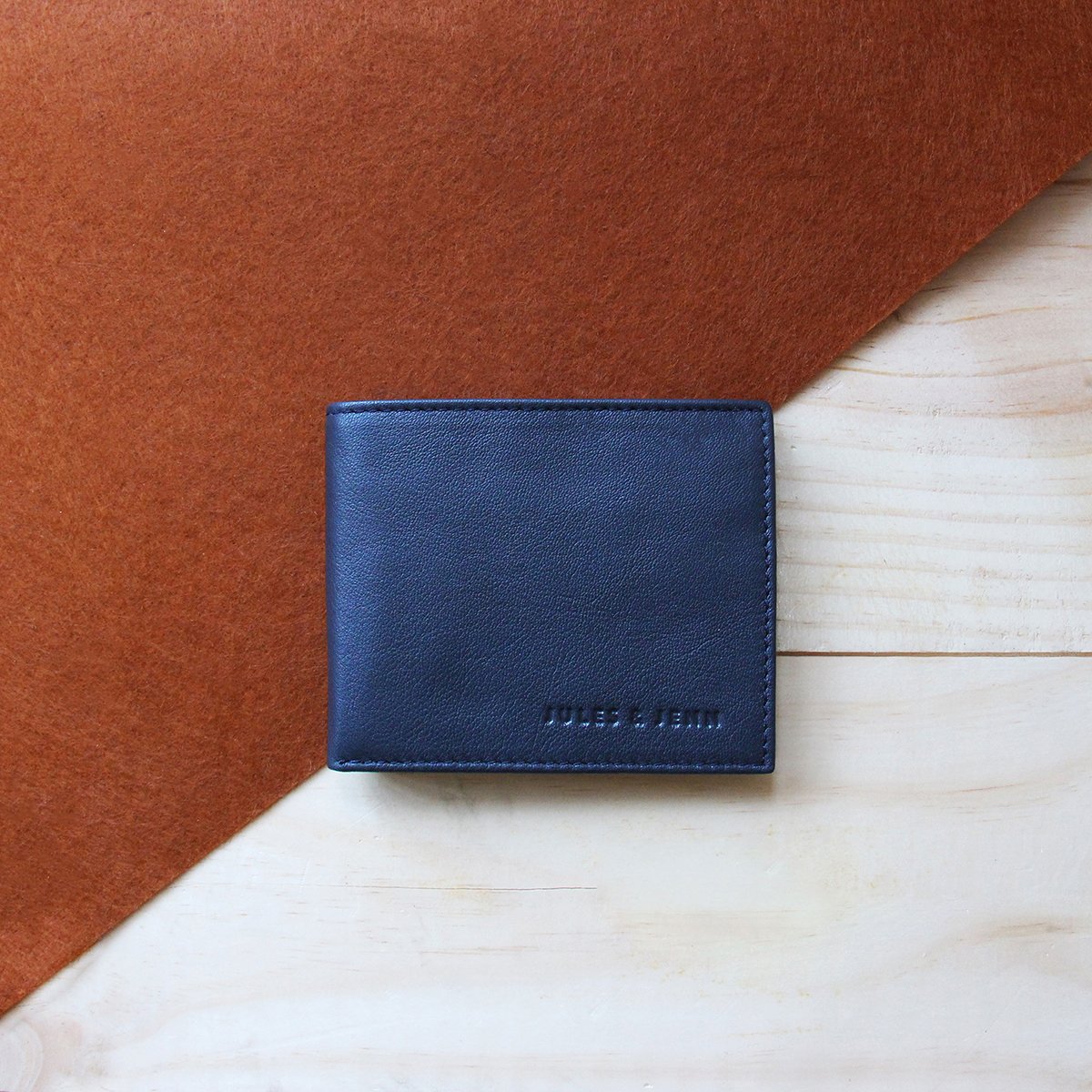 Grained leather wallet JULES & JENN Blue