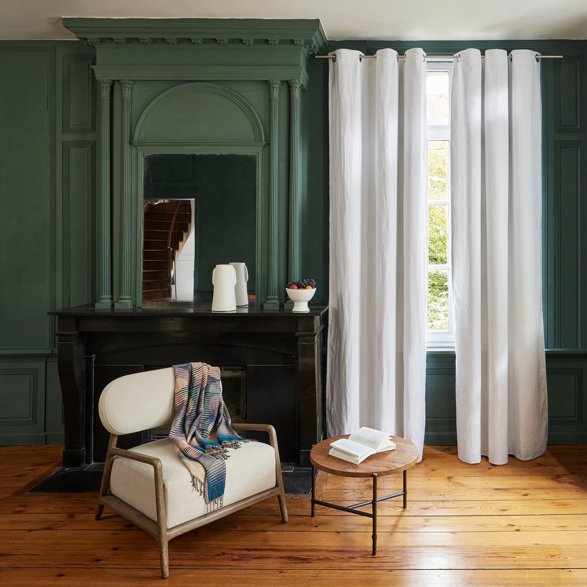 Lined black-out curtain with eyelets MADURA White