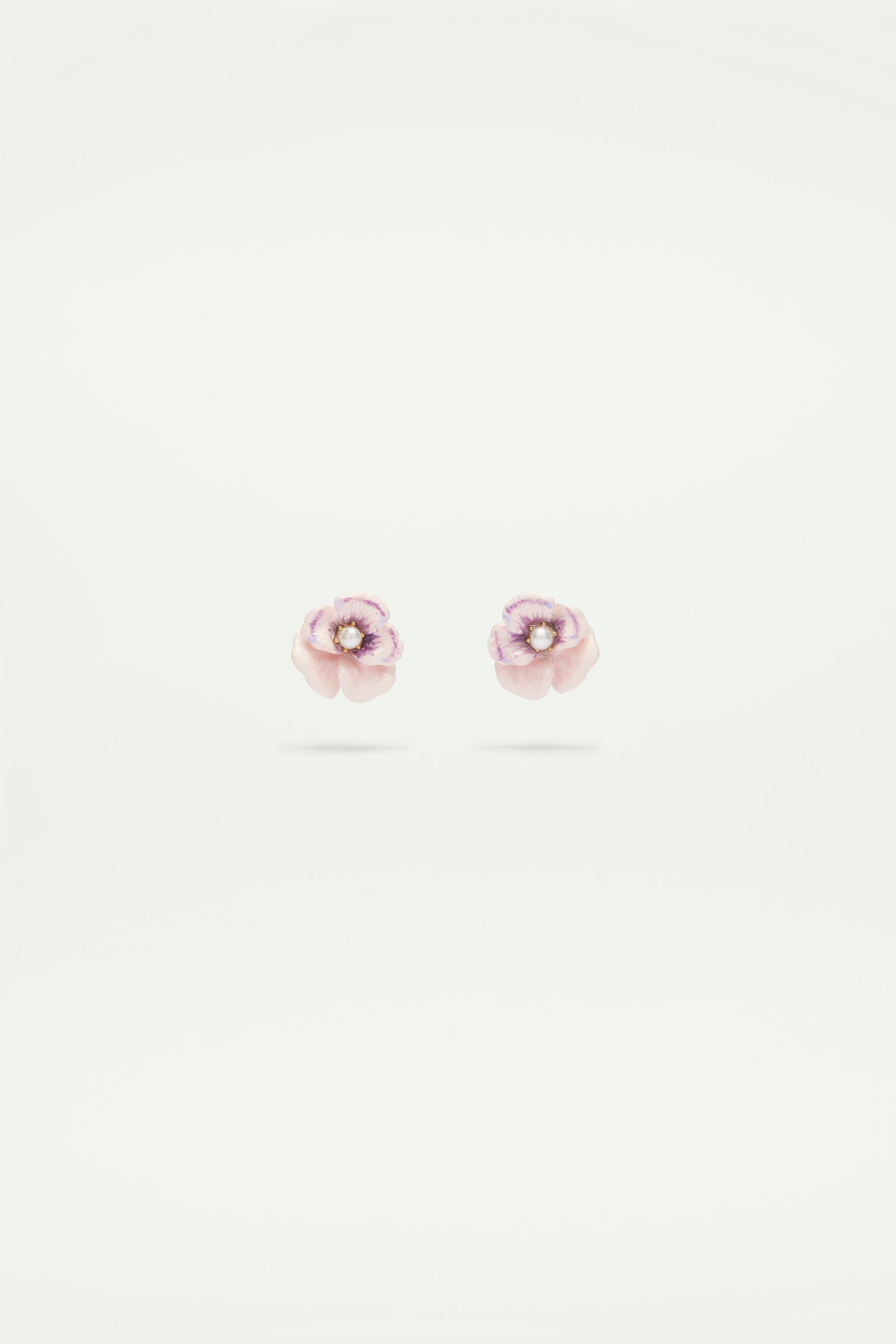 Boucles d'oreilles pensée  perle LES NEREIDES Rose