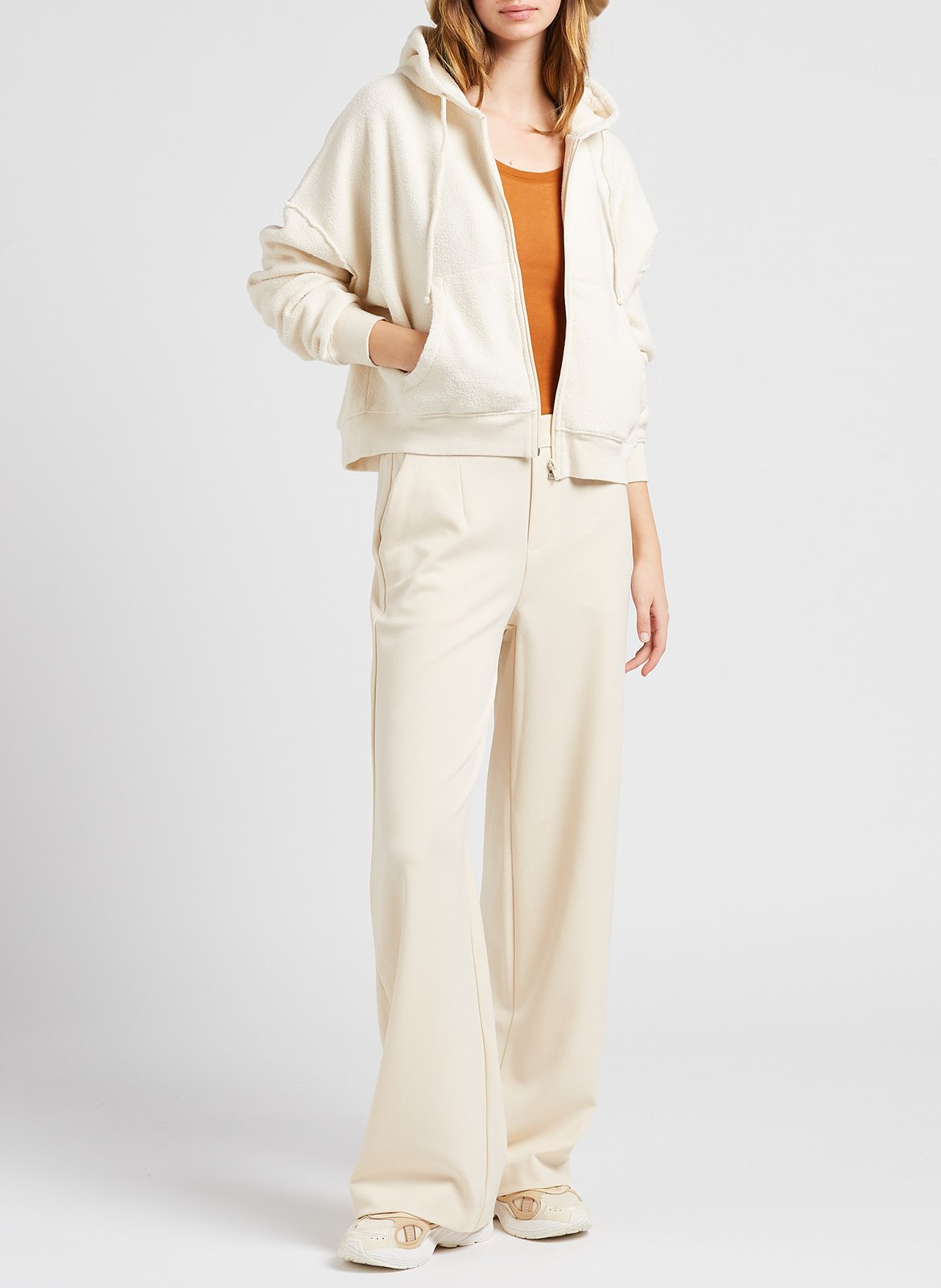 Sweat à capuche en coton bio AMERICAN VINTAGE Beige