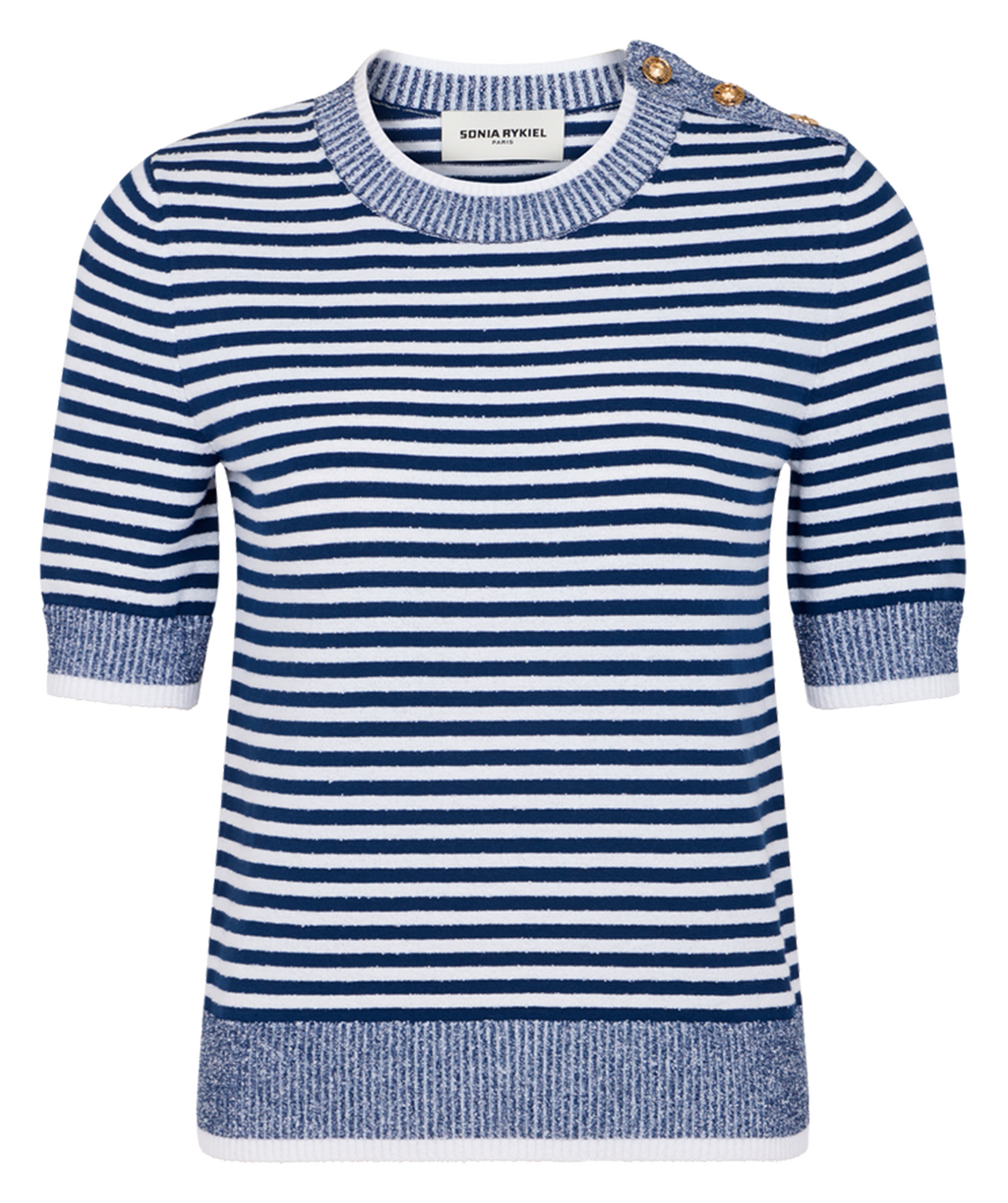 Pull droit rayé Multicolore