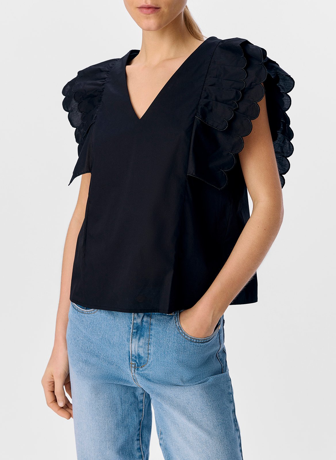 Sleeveless top with ruffles OBJECT