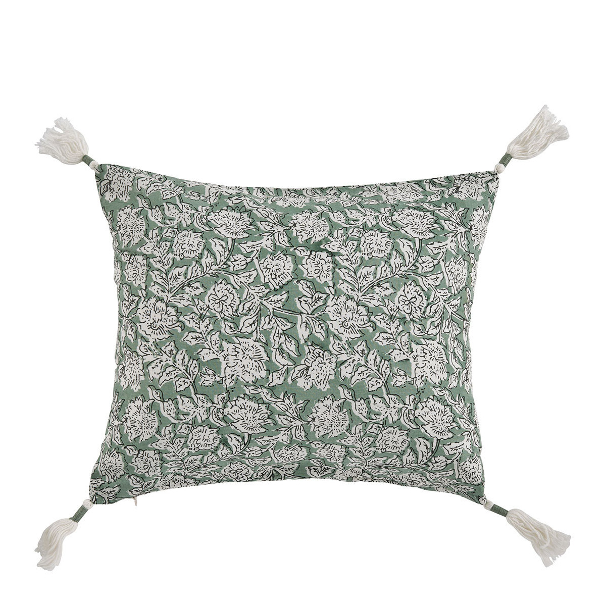 Cotton cushion cover BLANC D'IVOIRE Green