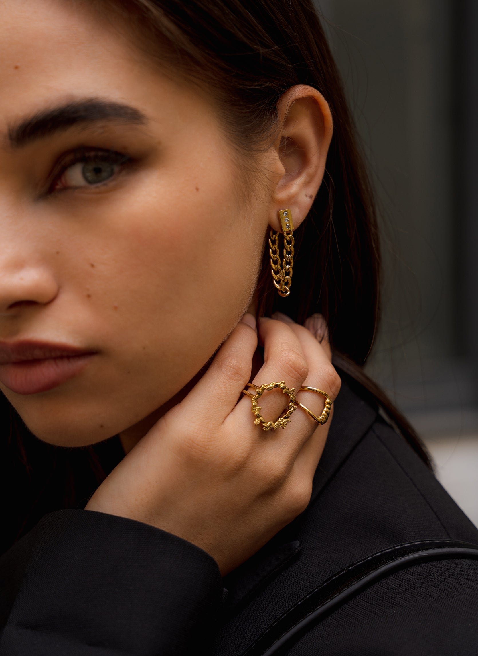 POSEIDON - Stainless steel earrings for pierced ears AEC Paris White