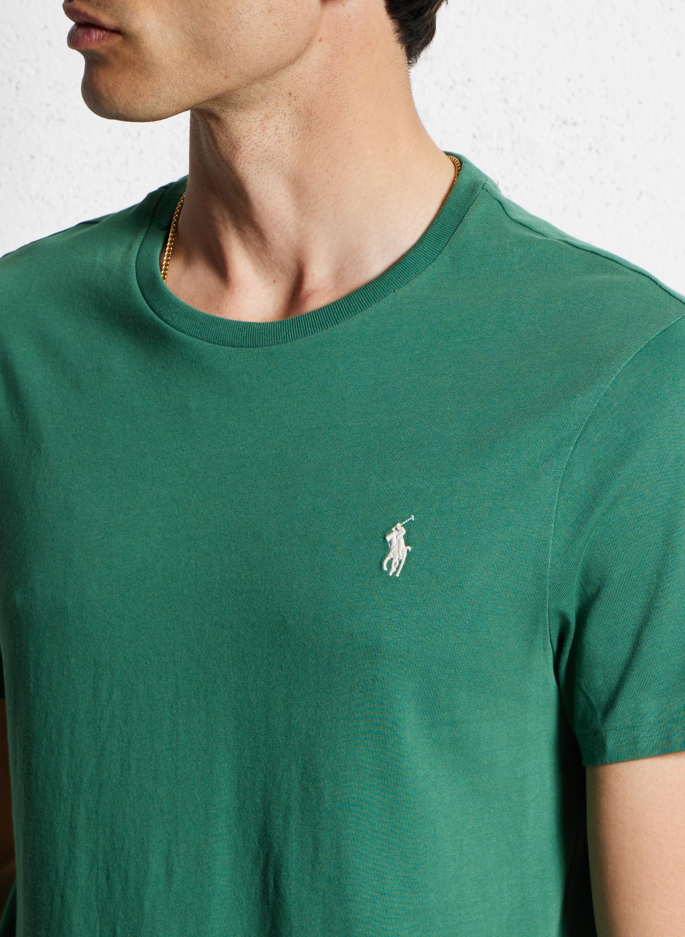 Long-sleeved round-neck cotton T-shirt POLO RALPH LAUREN Green