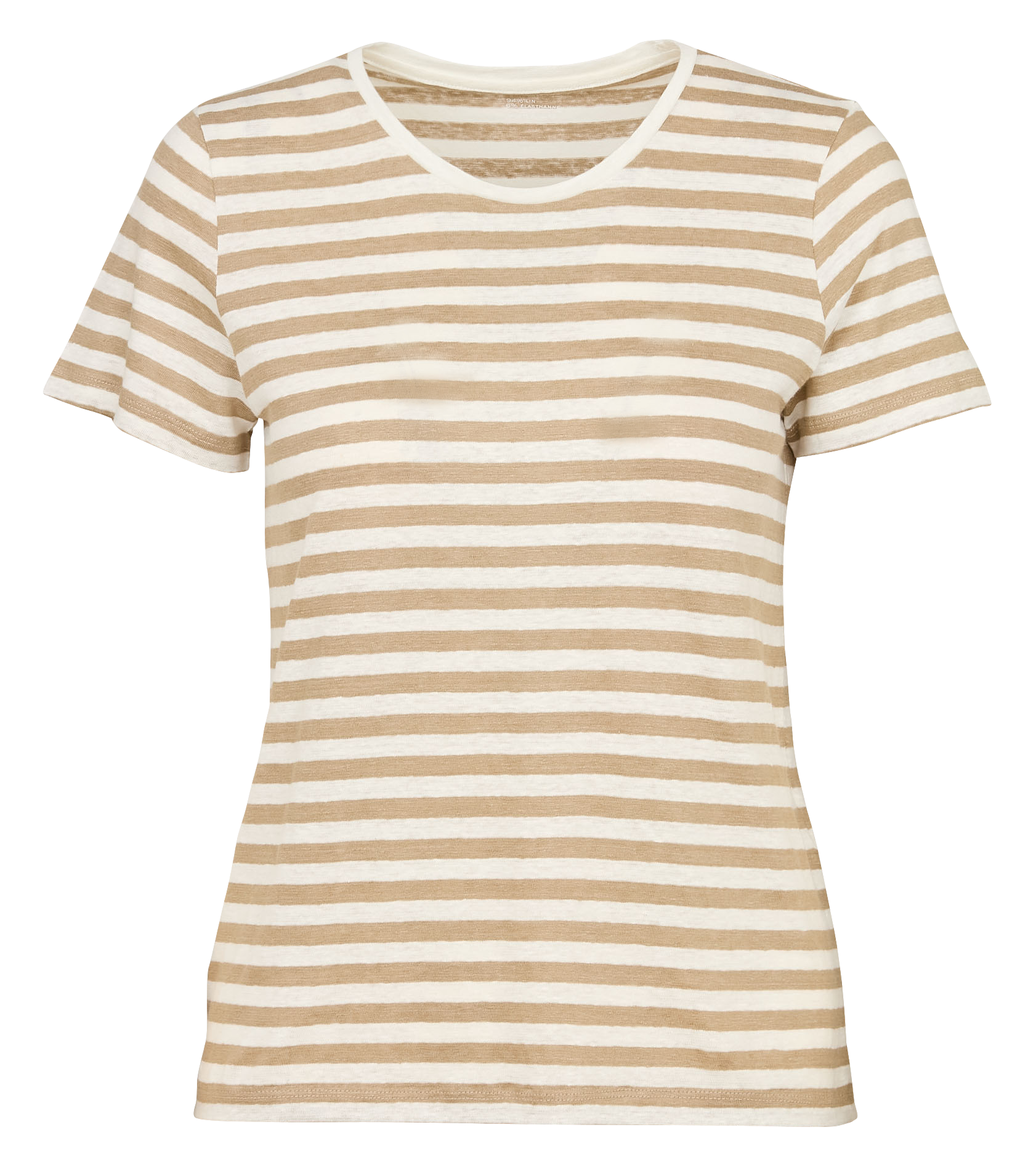 Striped linen blend t-shirt Beige