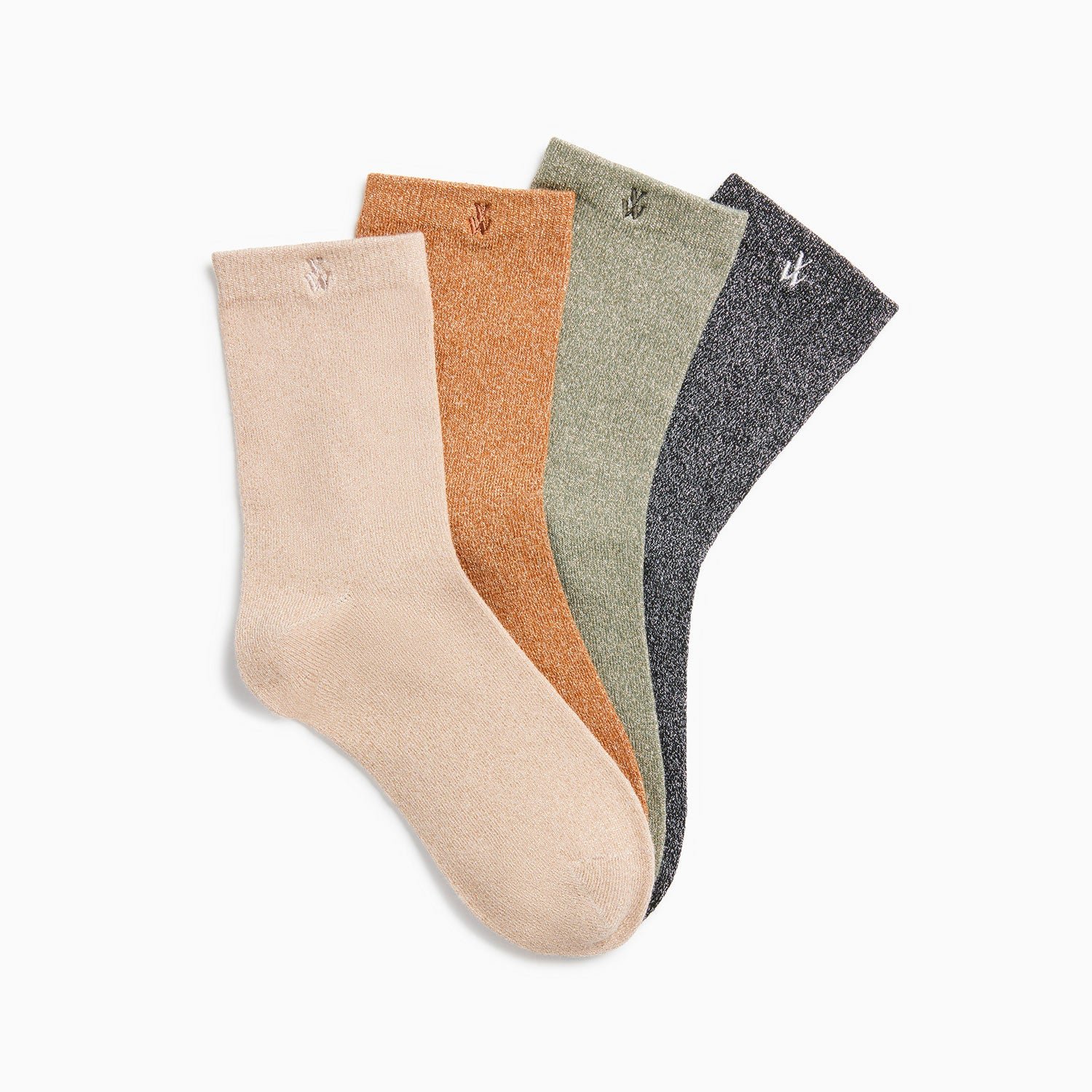 Glitter cotton-blend socks VANESSA WU Brown