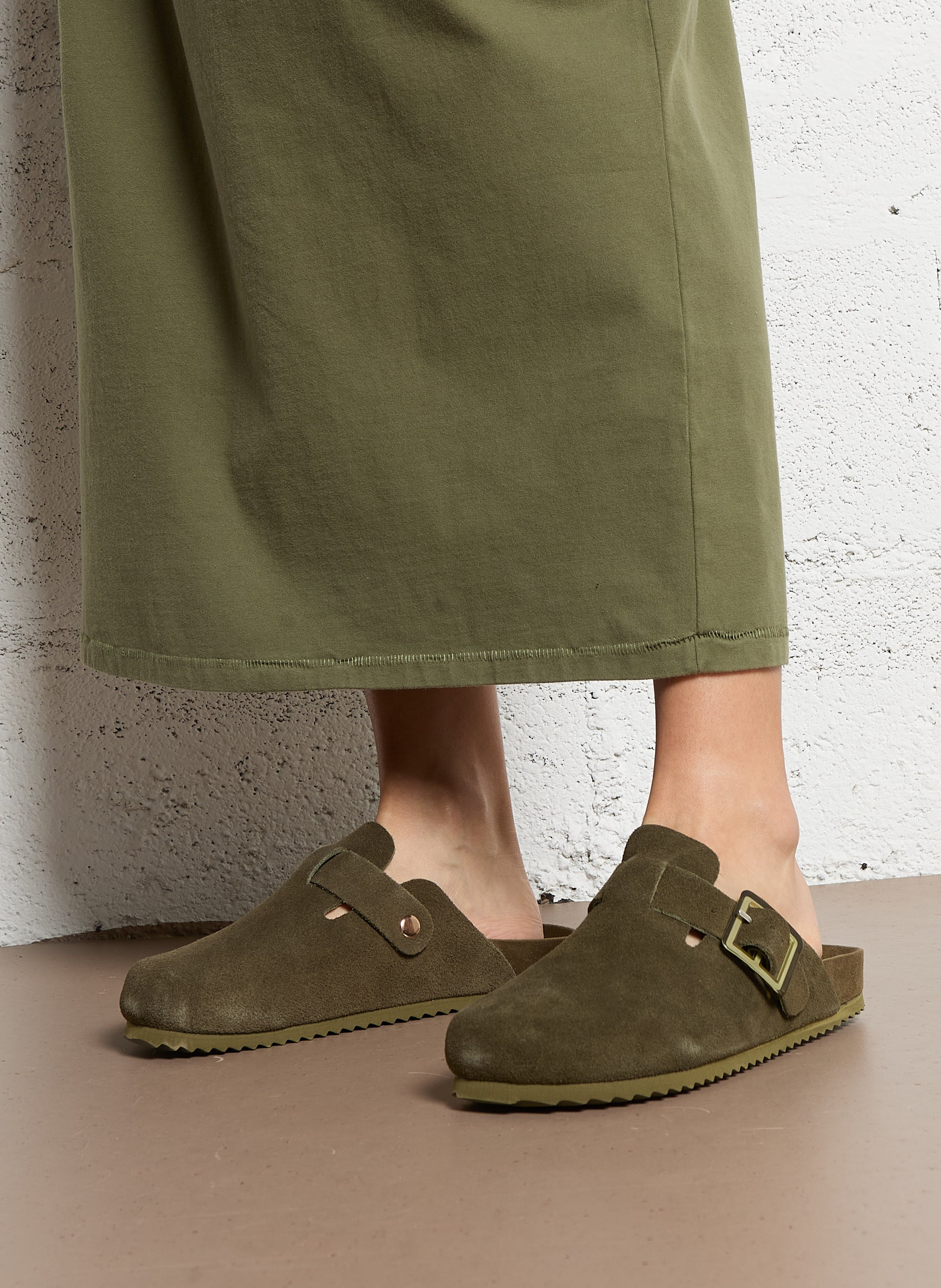 Sabot en cuir mélangé COLORS OF CALIFORNIA Kaki