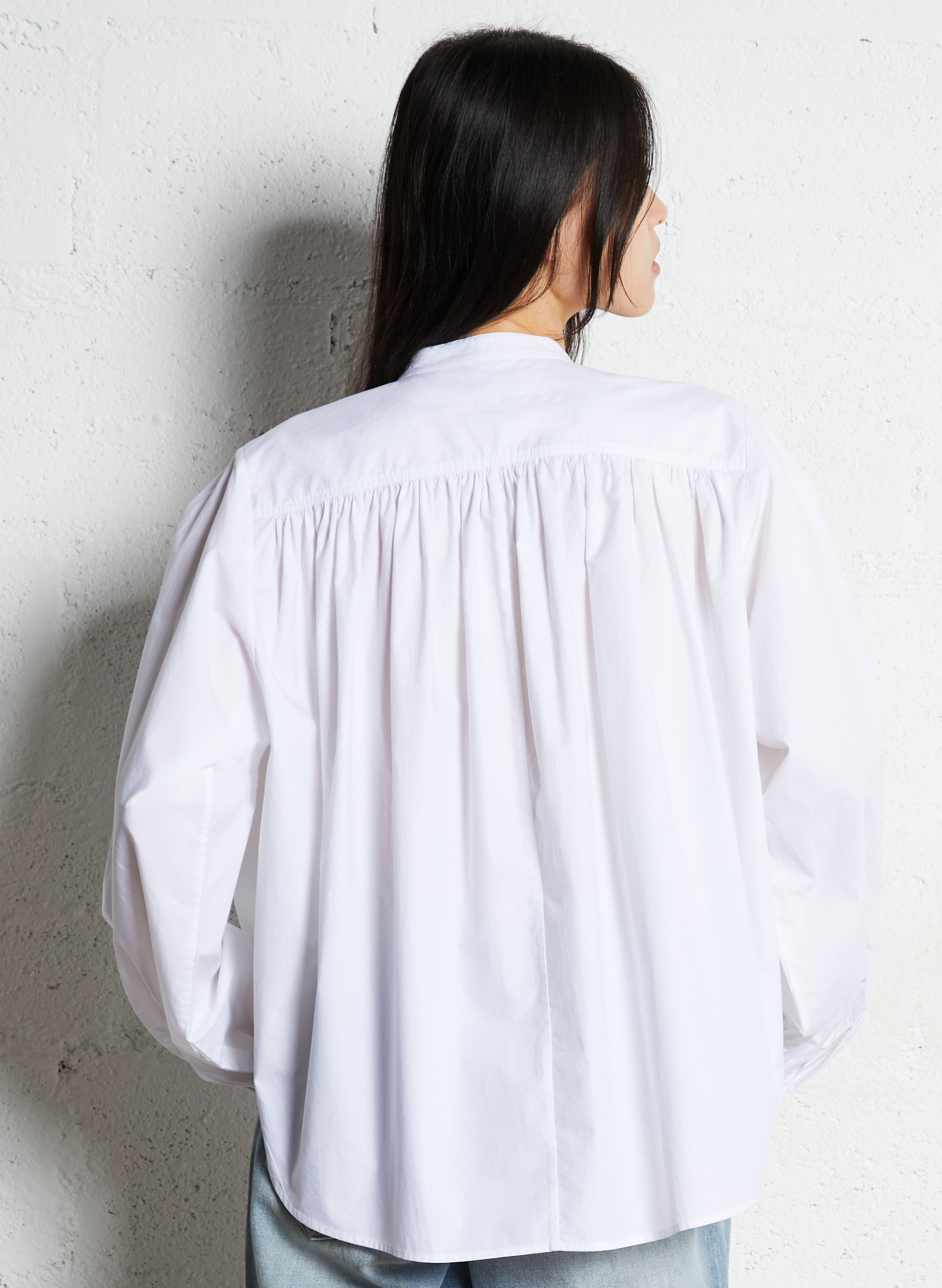 Kurzes Baumwollkleid mit Rundhalsausschnitt LAURENCE BRAS Weiss