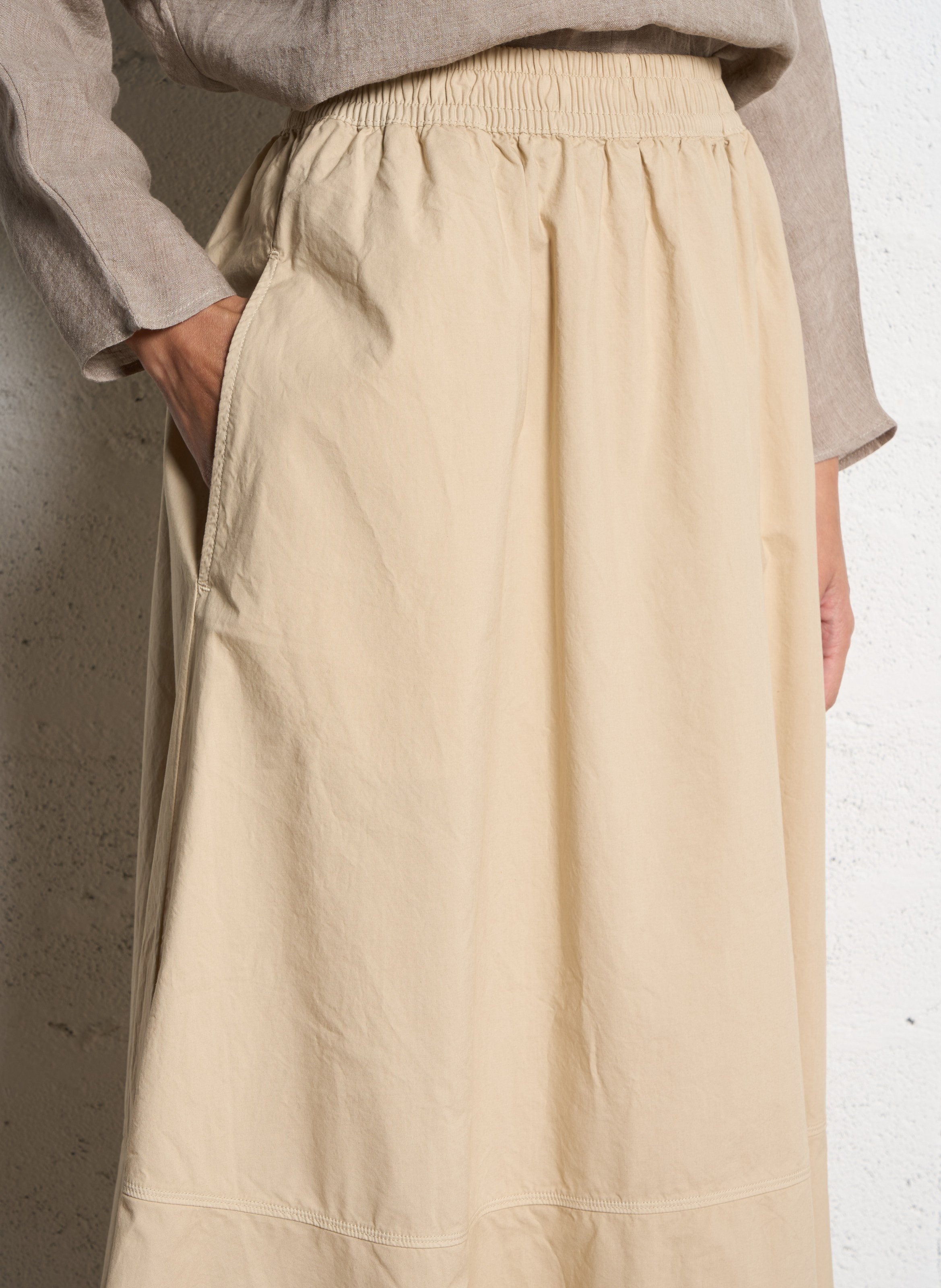 Jupe évasée en coton bio RUE DE TOKYO Beige