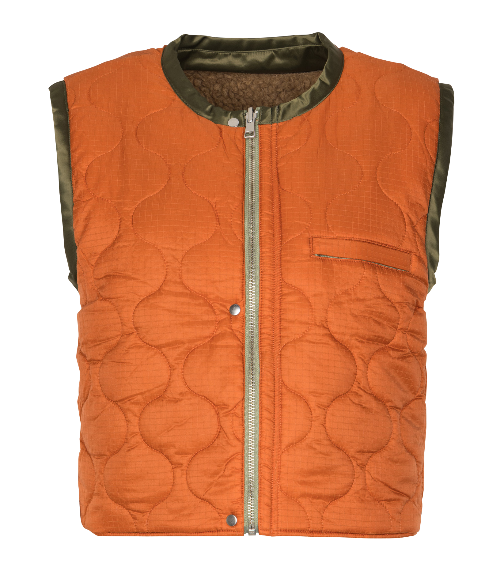 Jas met ronde hals en twee materialen BELLEROSE Grijs