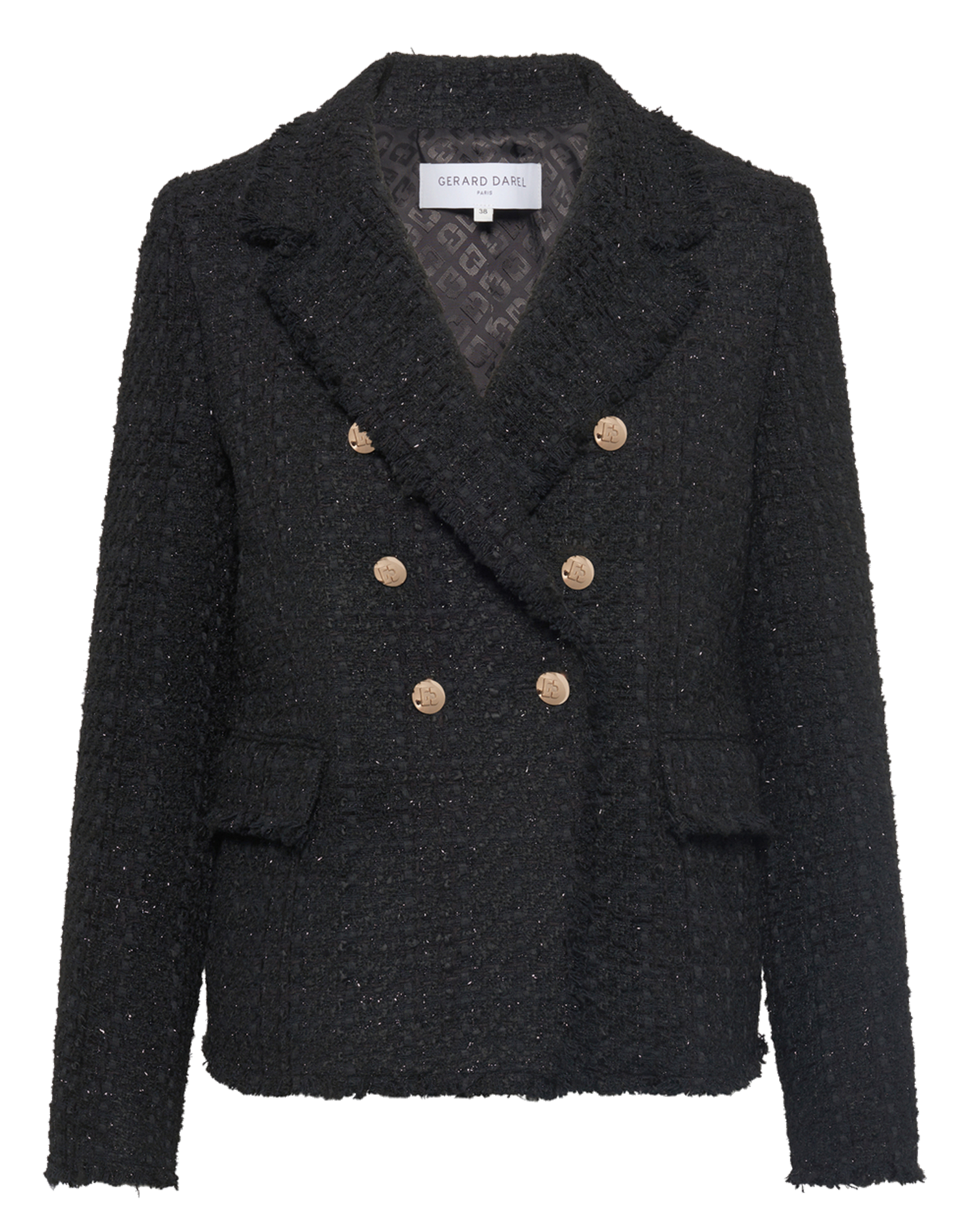 Veste tailleur en tweed métallisé GERARD DAREL Noir