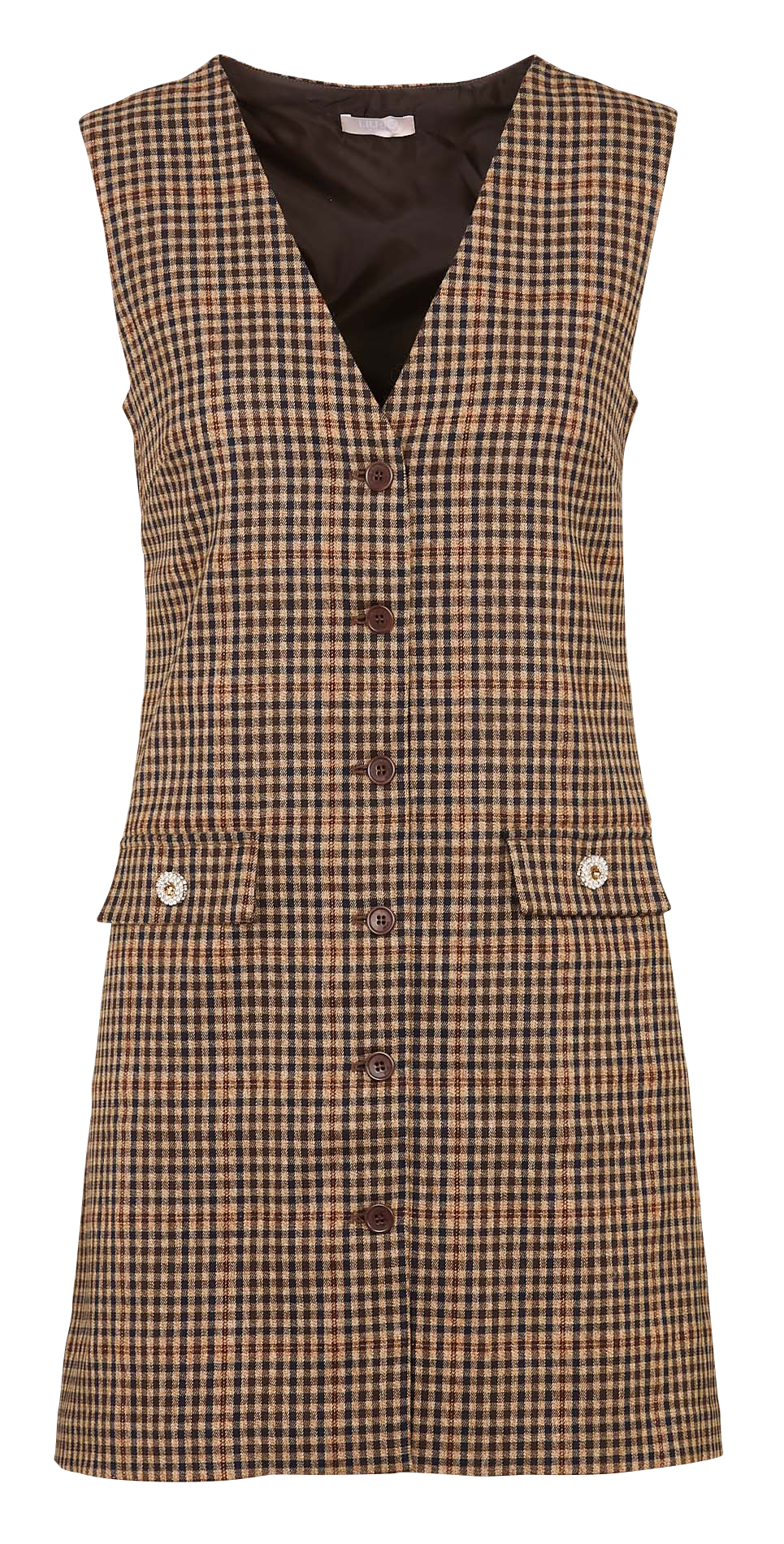 Ausgestelltes Kurzkleid mit V-Ausschnitt LIU JO Braun