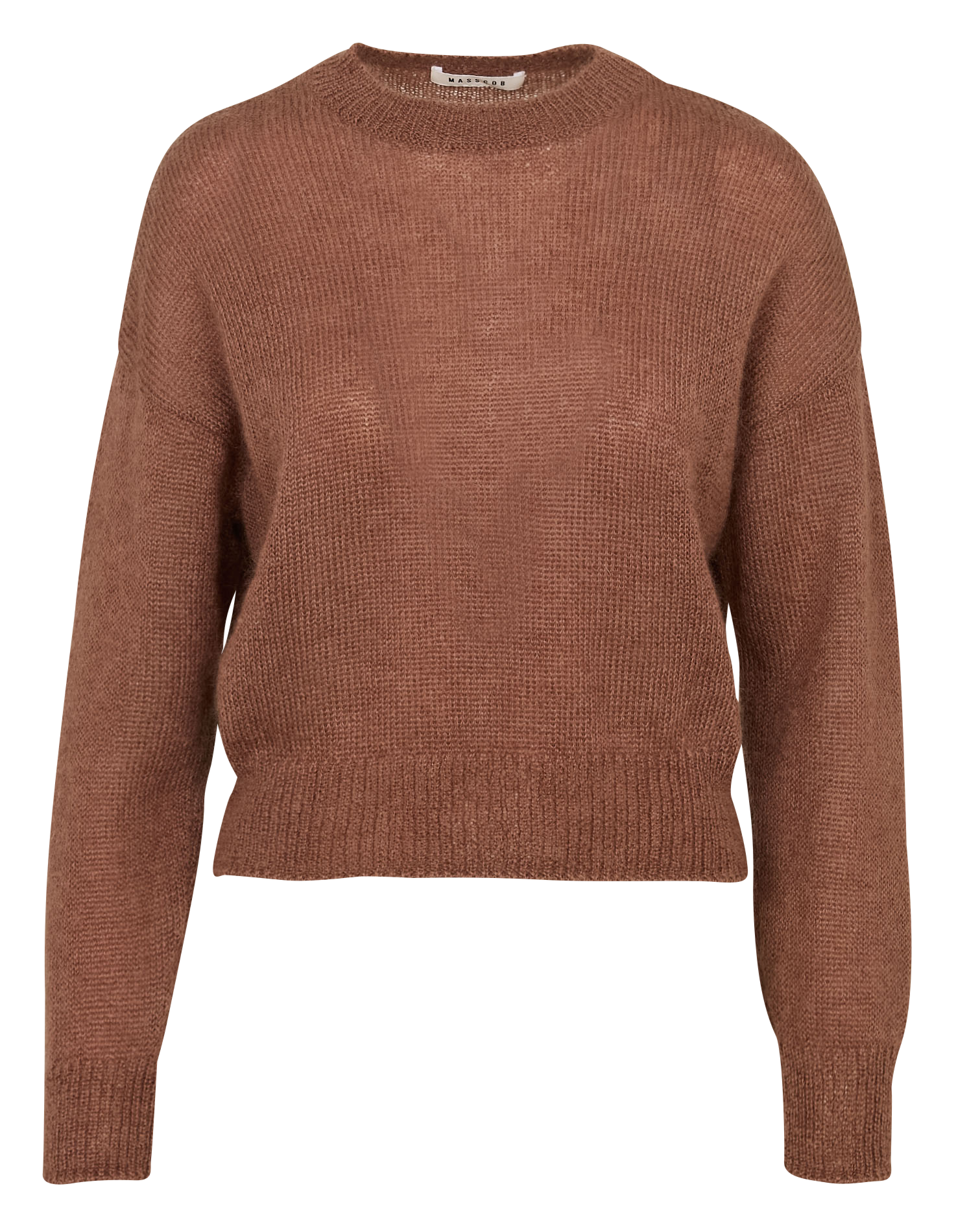 Pull droit col rond en mohair mélangé MASSCOB Marron