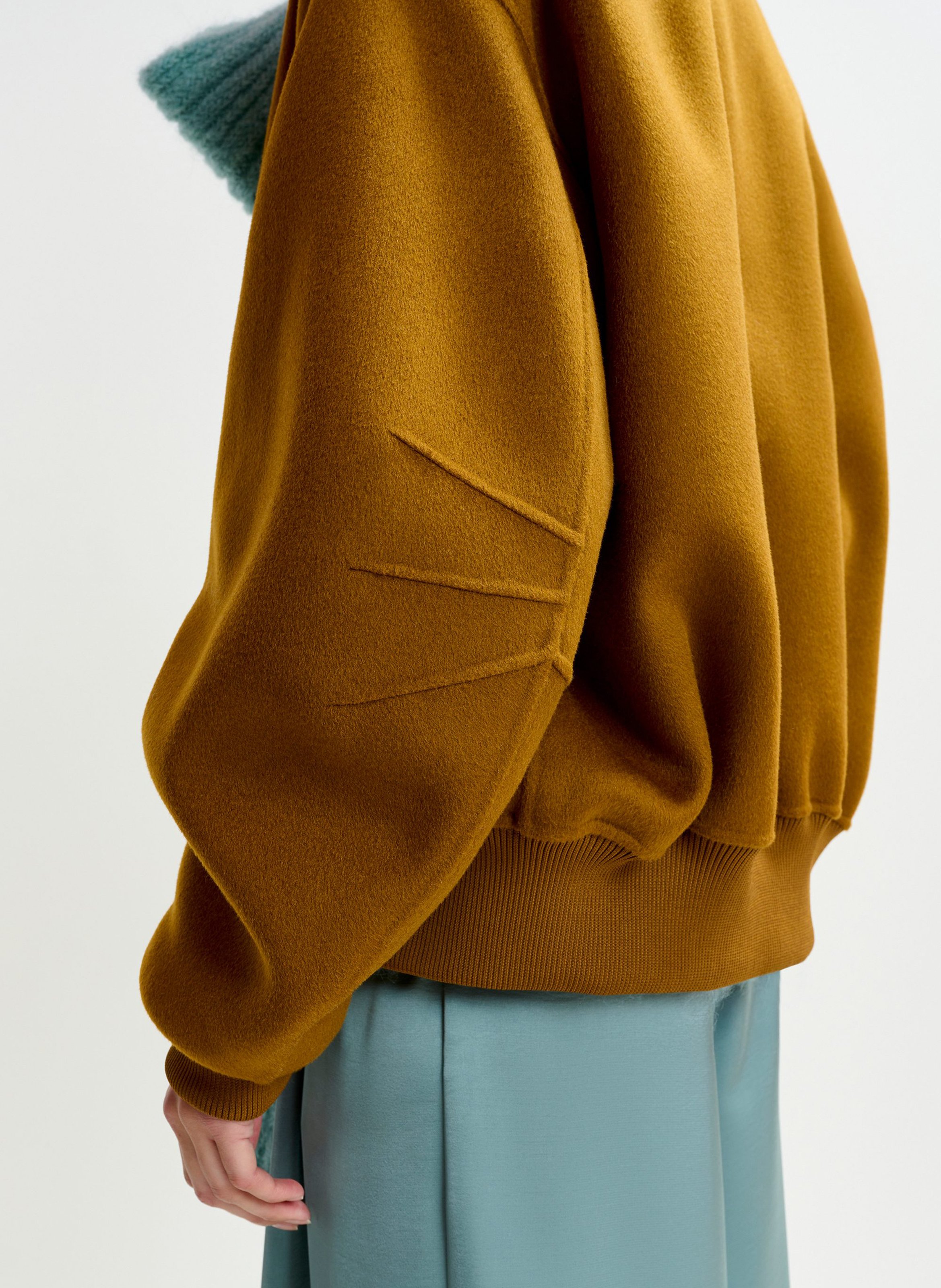 Blouson col teddy en laine ESSENTIEL ANTWERP Marron