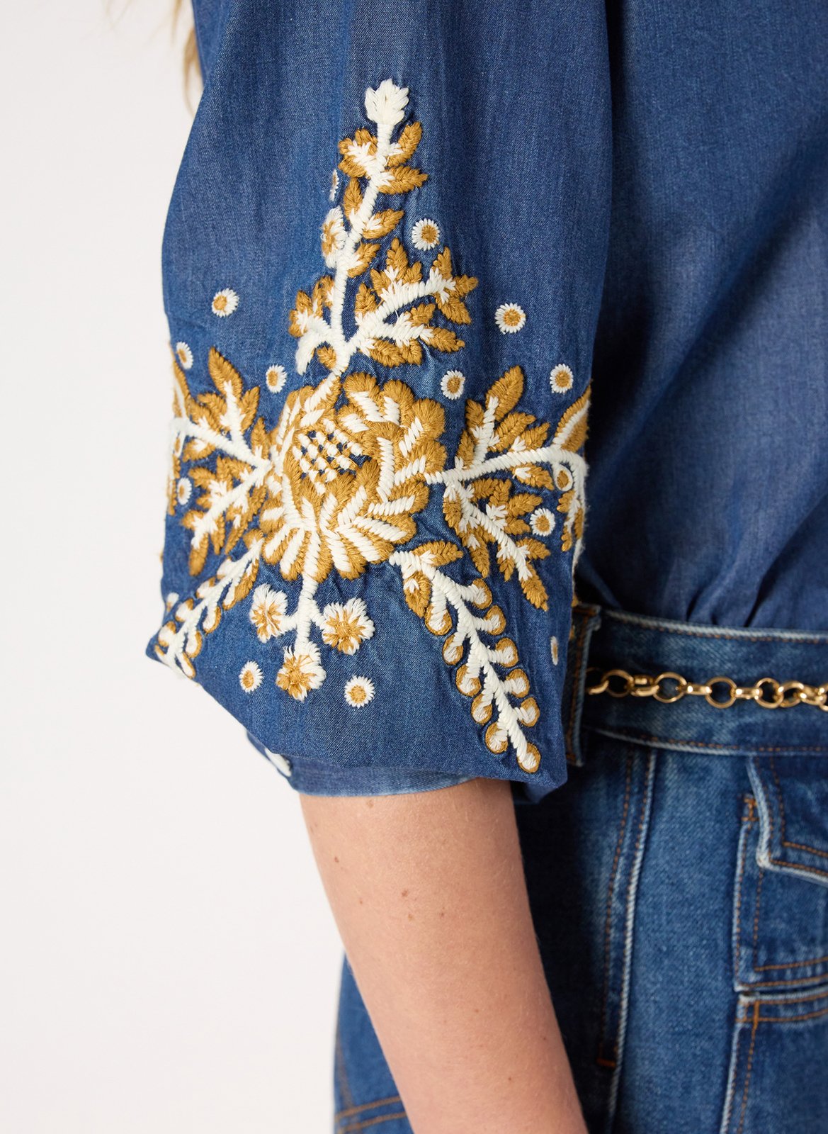 Chemise droite en coton GERARD DAREL Bleu