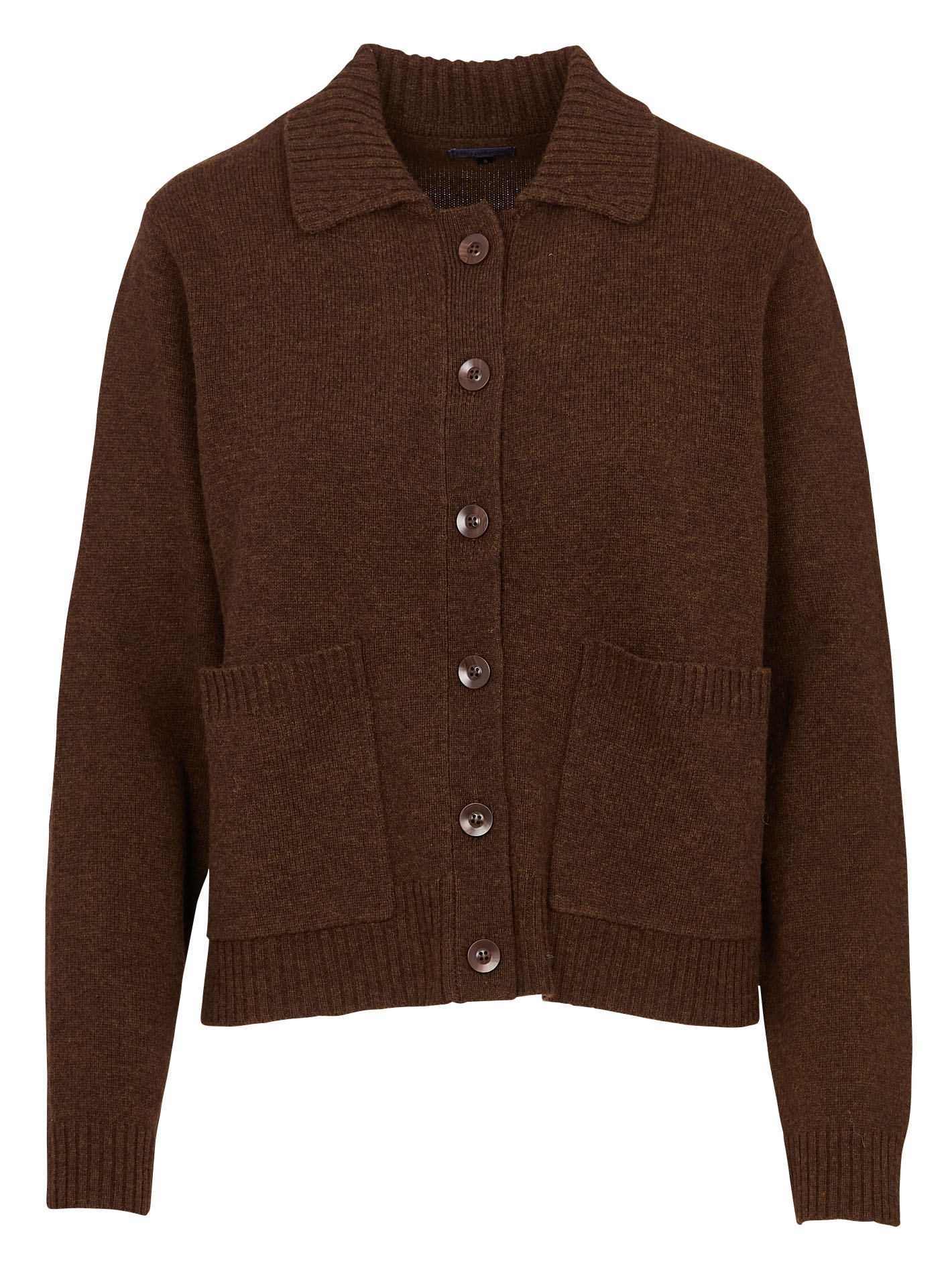 Gilet droit col classique en laine BENSIMON Marron