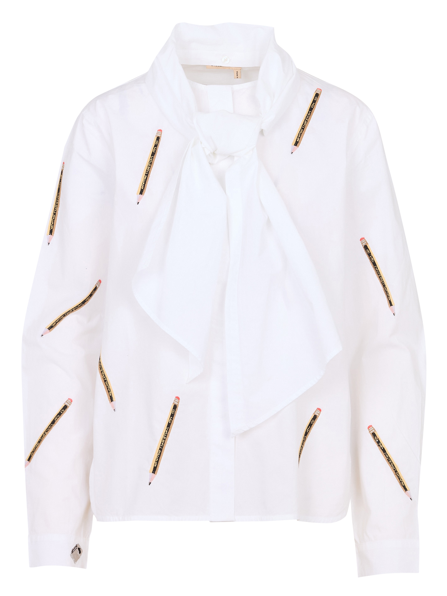 Oversize Bio-Baumwollhemd mit Rundhalsausschnitt STELLA NOVA Weiss