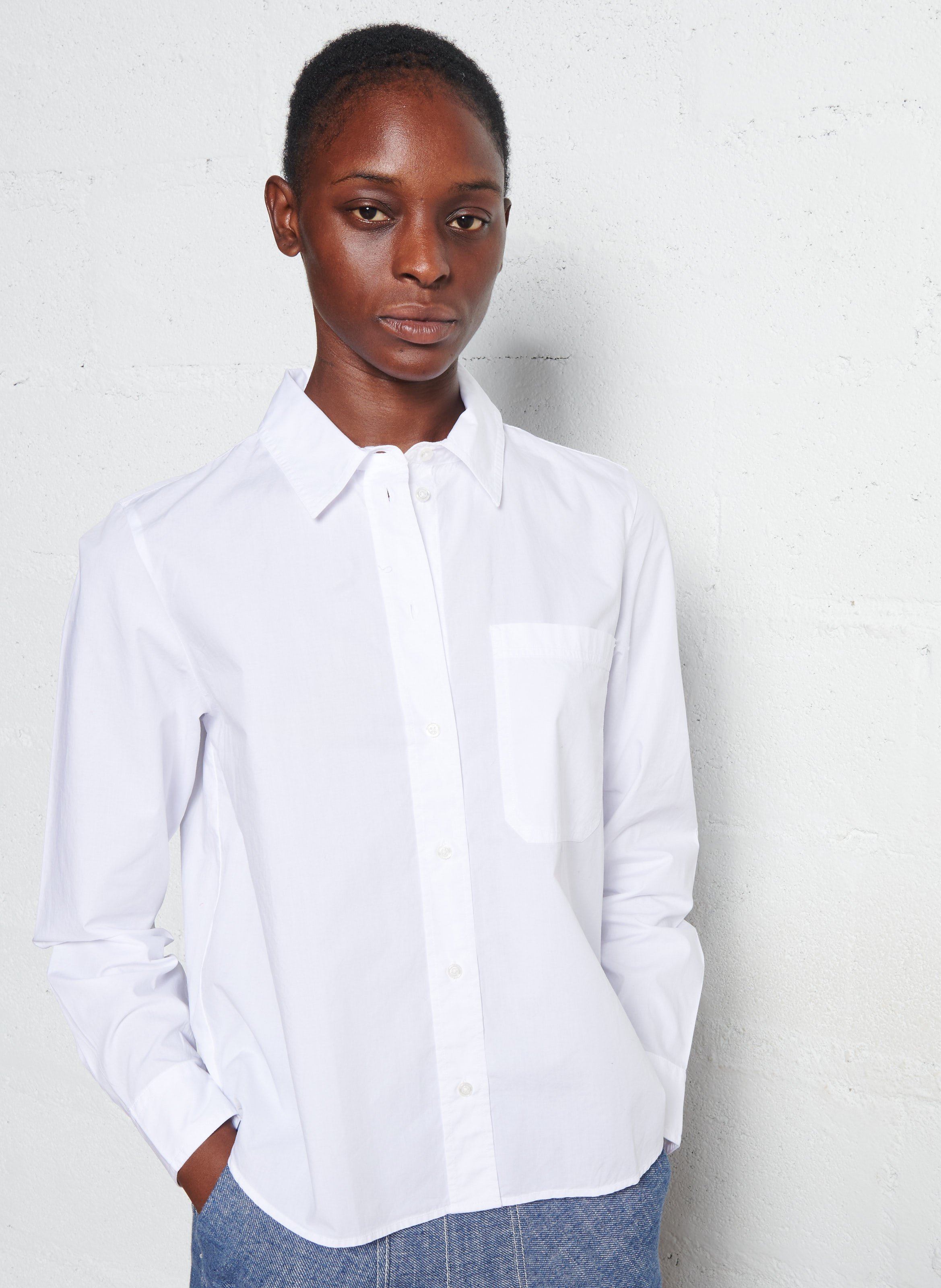 Chemise ample col classique en coton BENSIMON Blanc