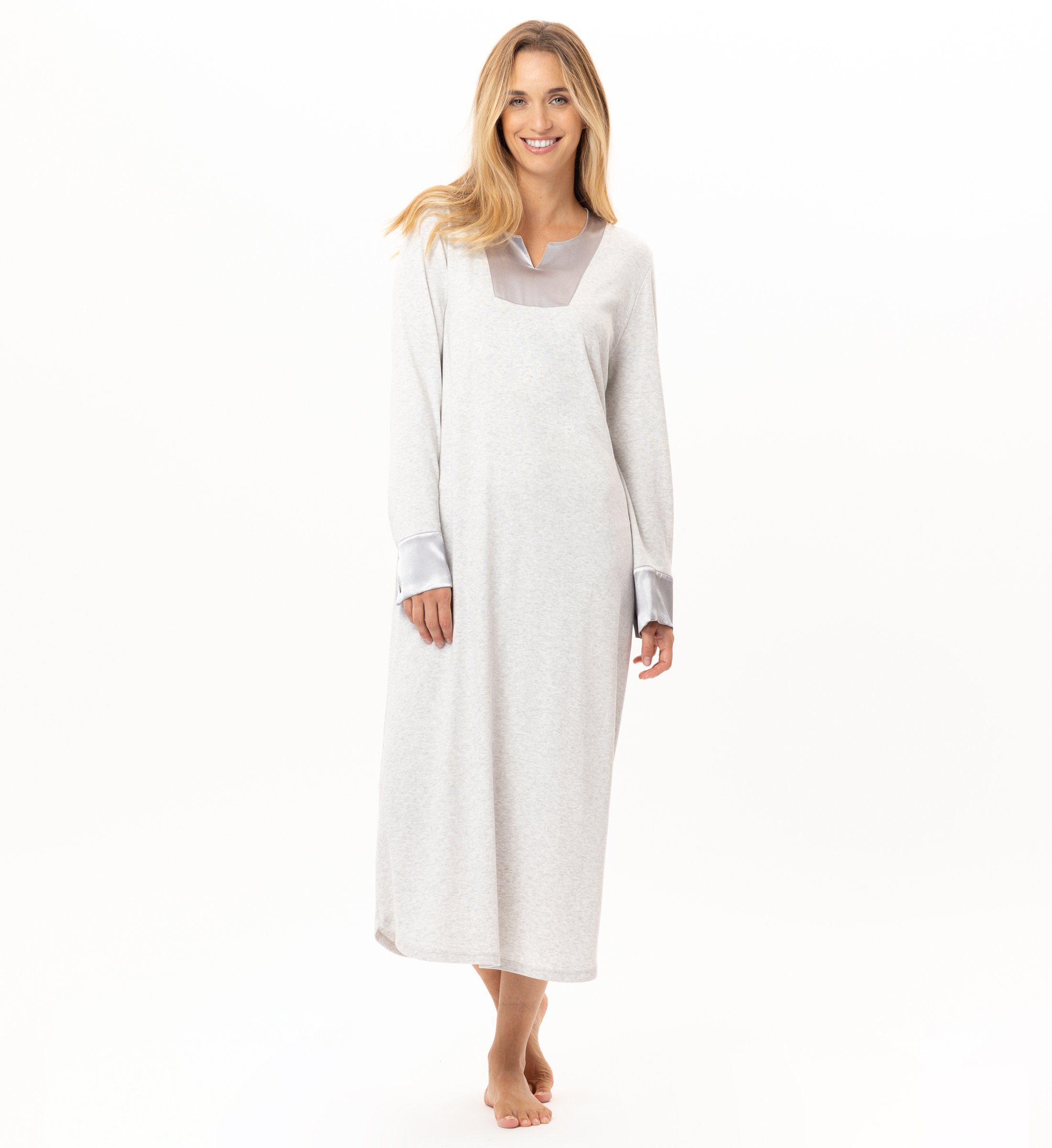Long cotton nightshirt LE CHAT Grey