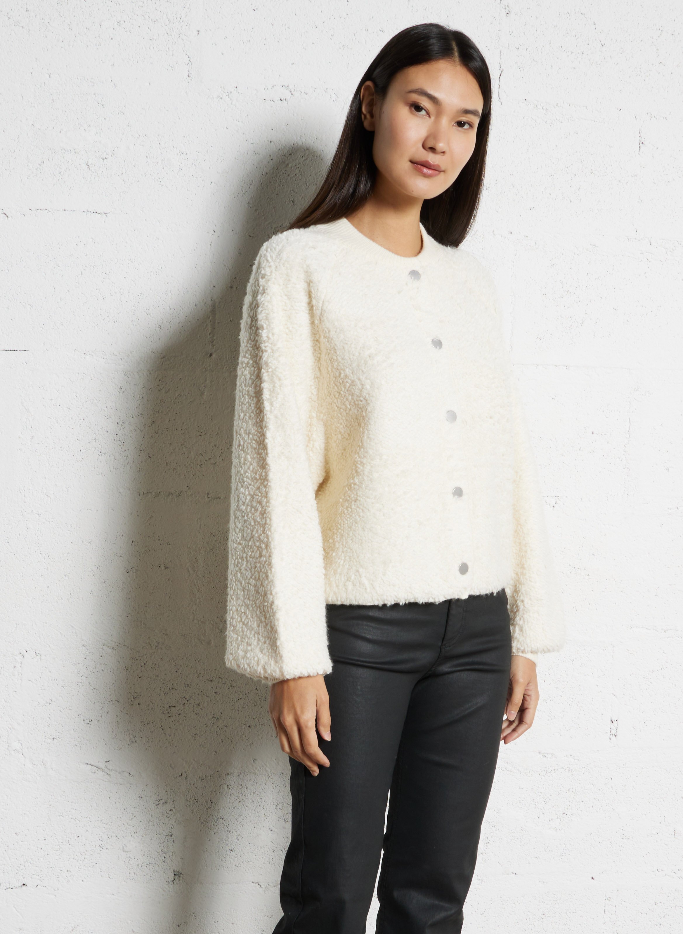 Veste oversize col rond IKKS Blanc