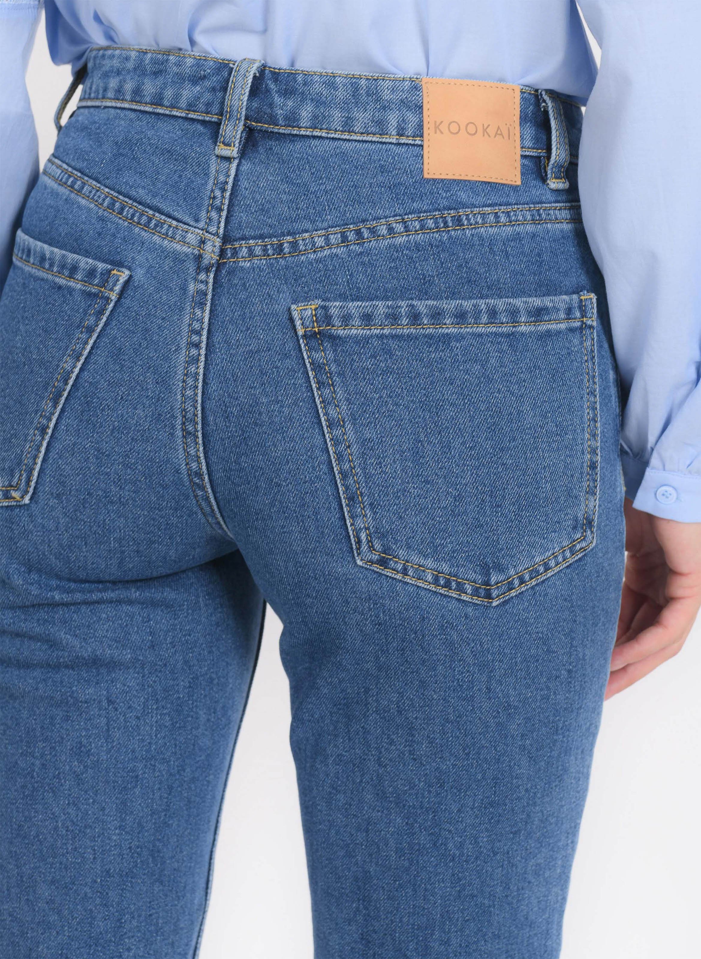 Jean droit en coton mélangé KOOKAI Bleu