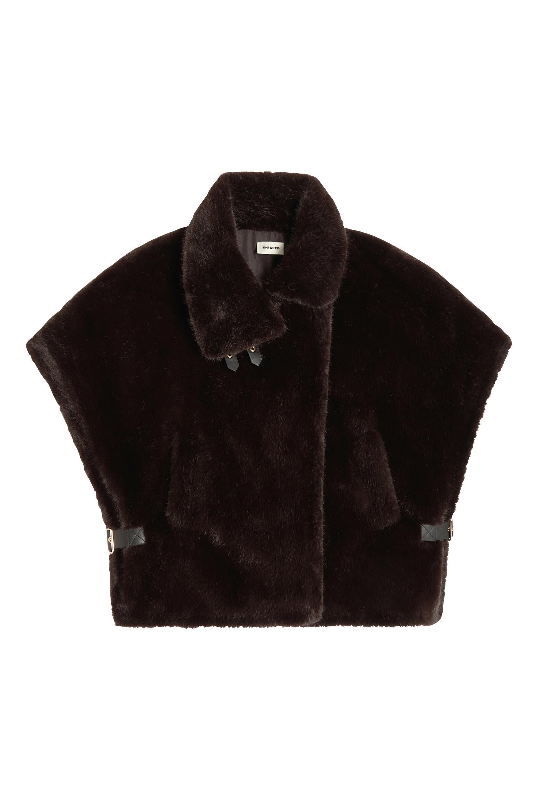 Faux fur cape RODIER Brown