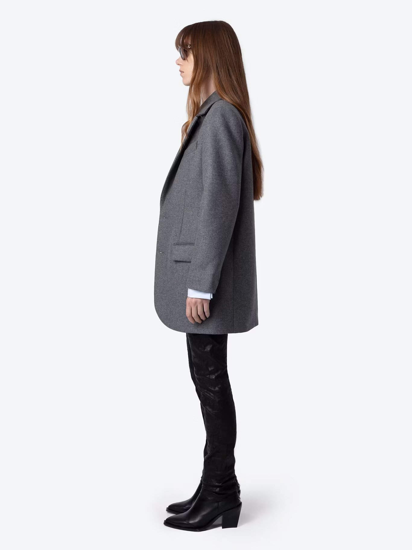 Manteau court col tailleur en laine vierge mélangée ZADIG&VOLTAIRE Noir