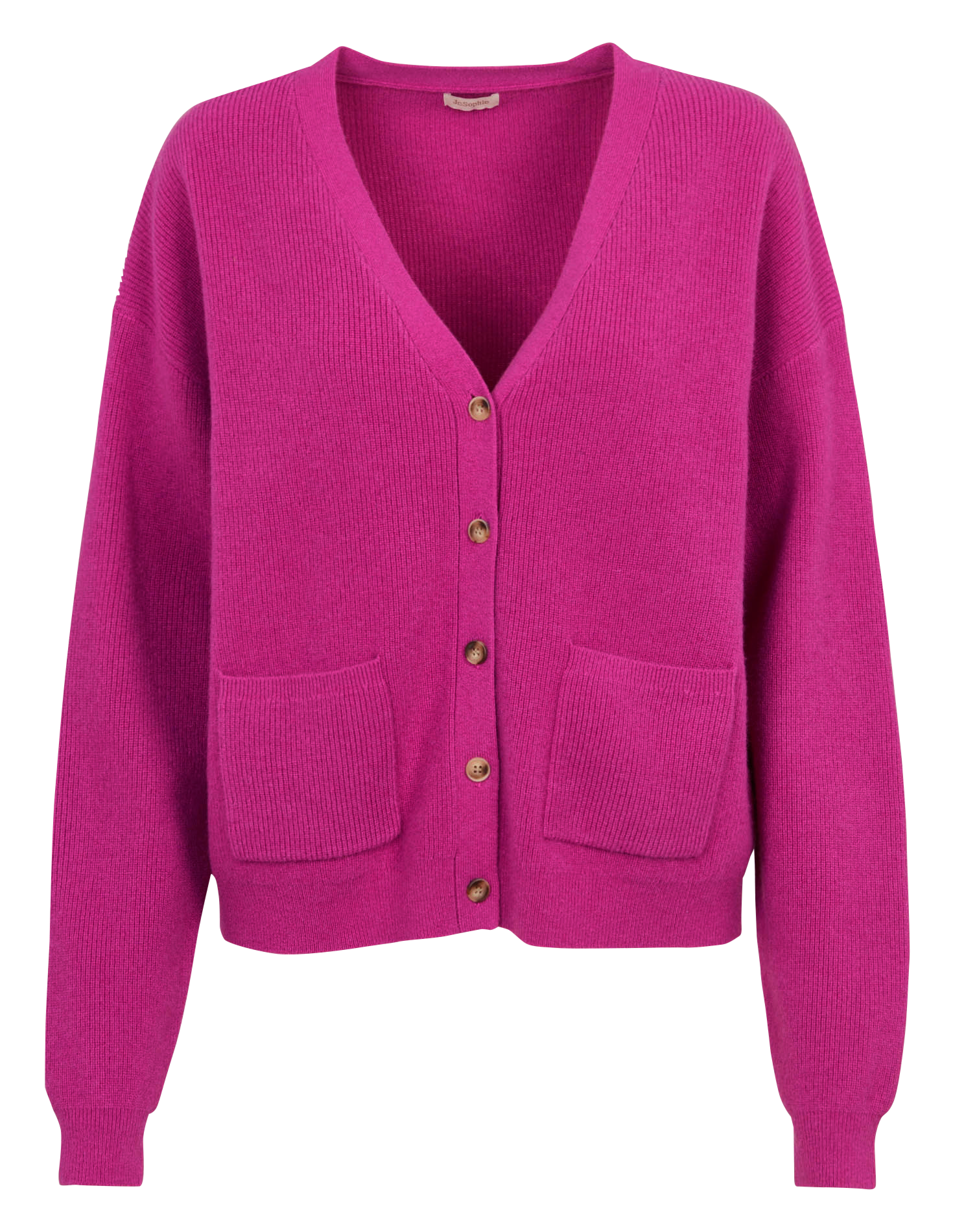 Oversized, wollen vest met V-hals JC SOPHIE Roze