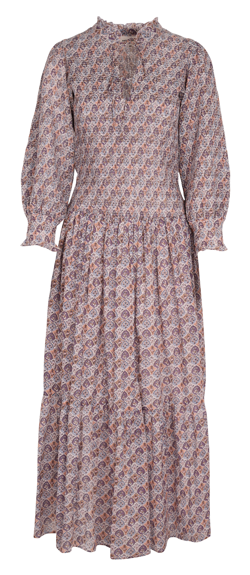 Halflange jurk met ronde hals en print ANTIK BATIK Violet