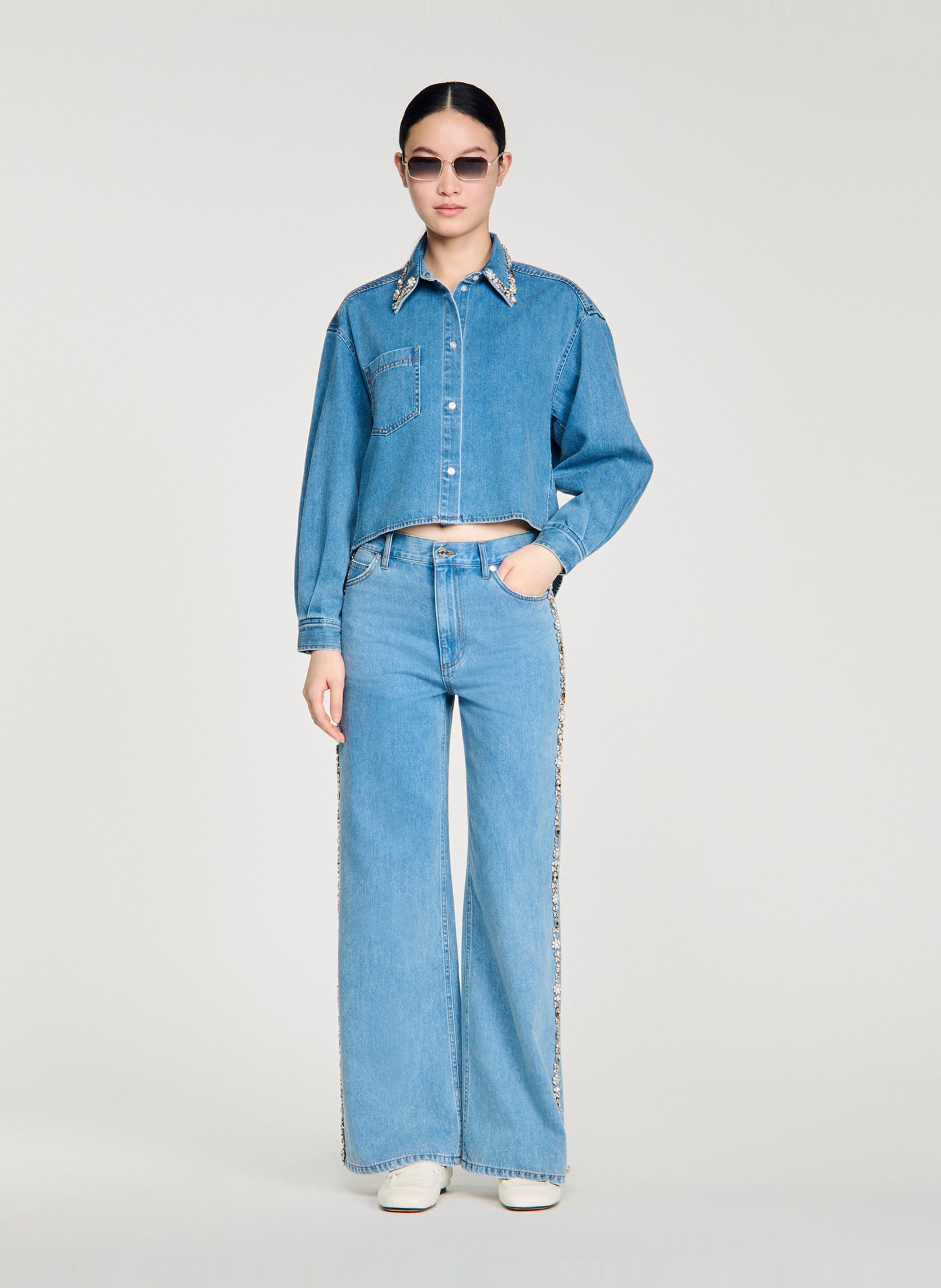 Denim shirt SANDRO Blue