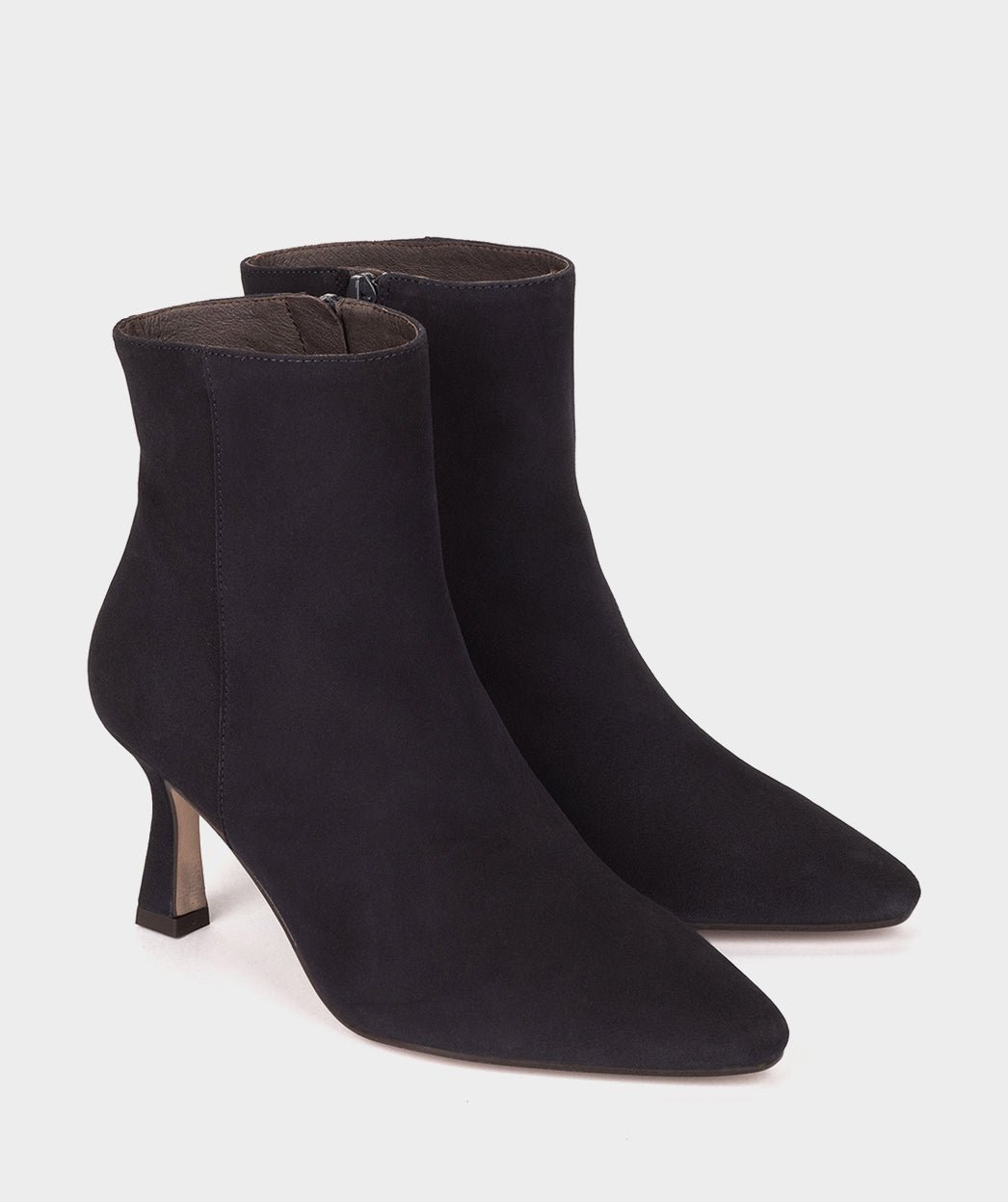 Ankle boots with high heels and pointed toes, made of navy blue suede PEDRO MIRALLES Blue