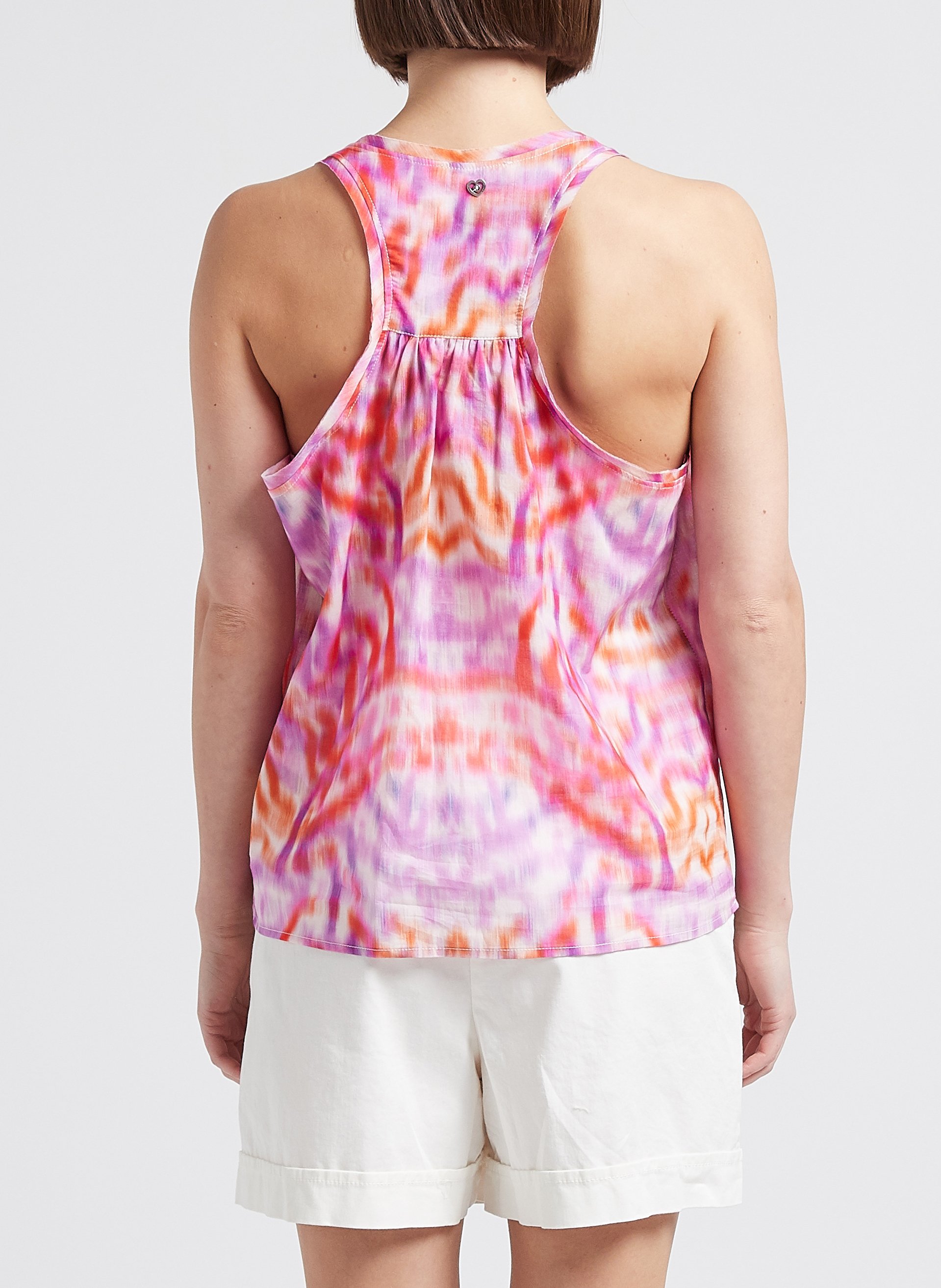 Débardeur imprimé en coton PLEASE Pink