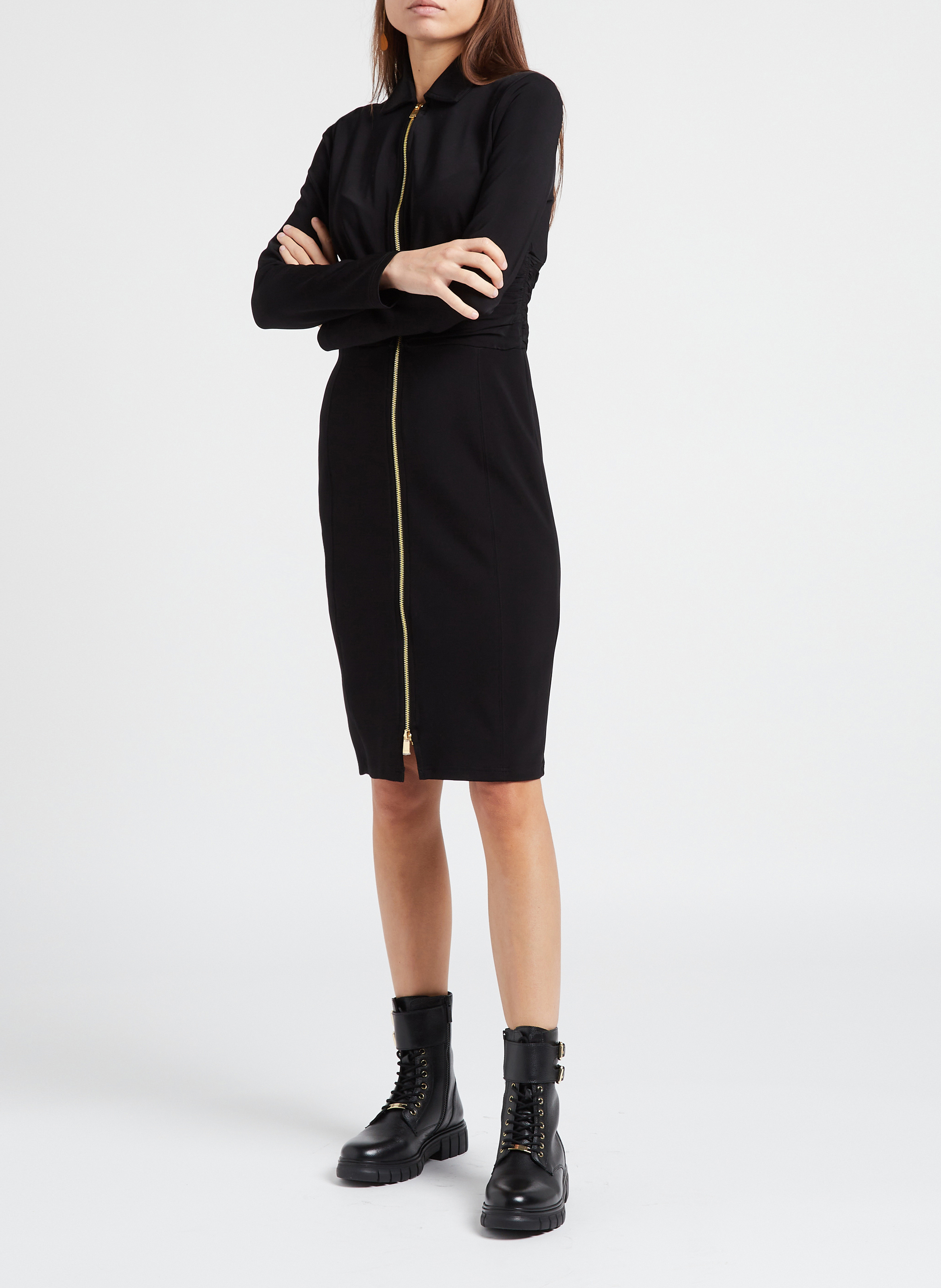 Midikleid mit klassischem Kragen PINKO Schwarz