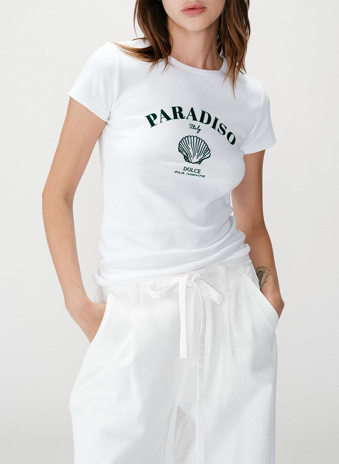 Gestreept T-shirt in marinelook met lange mouwen GRACE ET MILA Groen