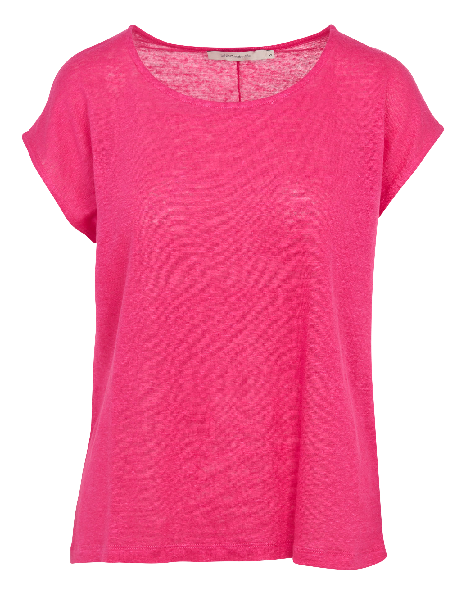 Tee-shirt droit chiné en lin LA FEE MARABOUTEE Rose