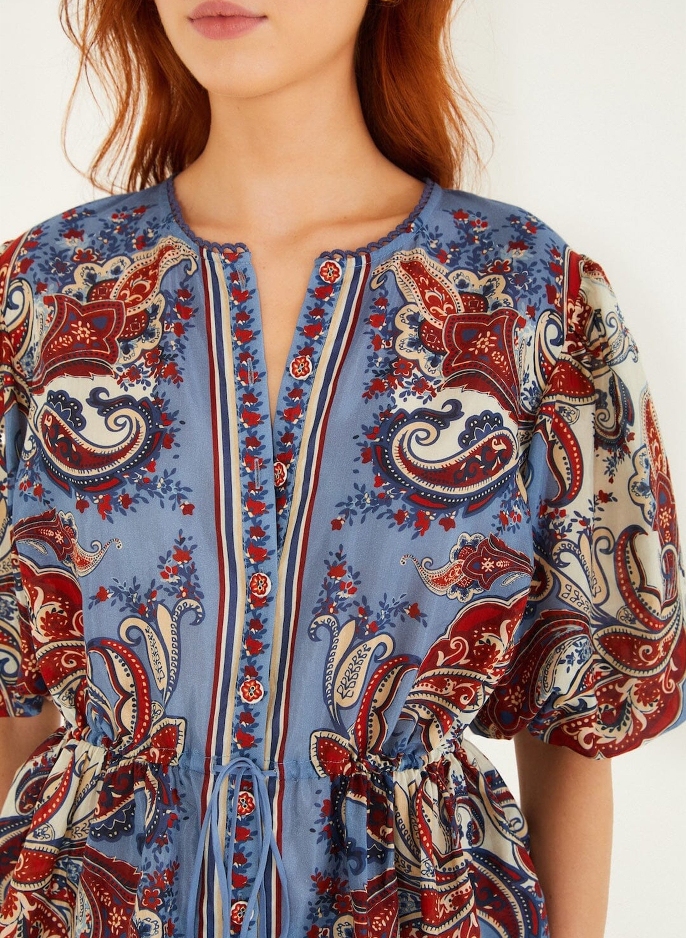 Blouse droite boutonnée à motifs  FARM RIO Multicolore