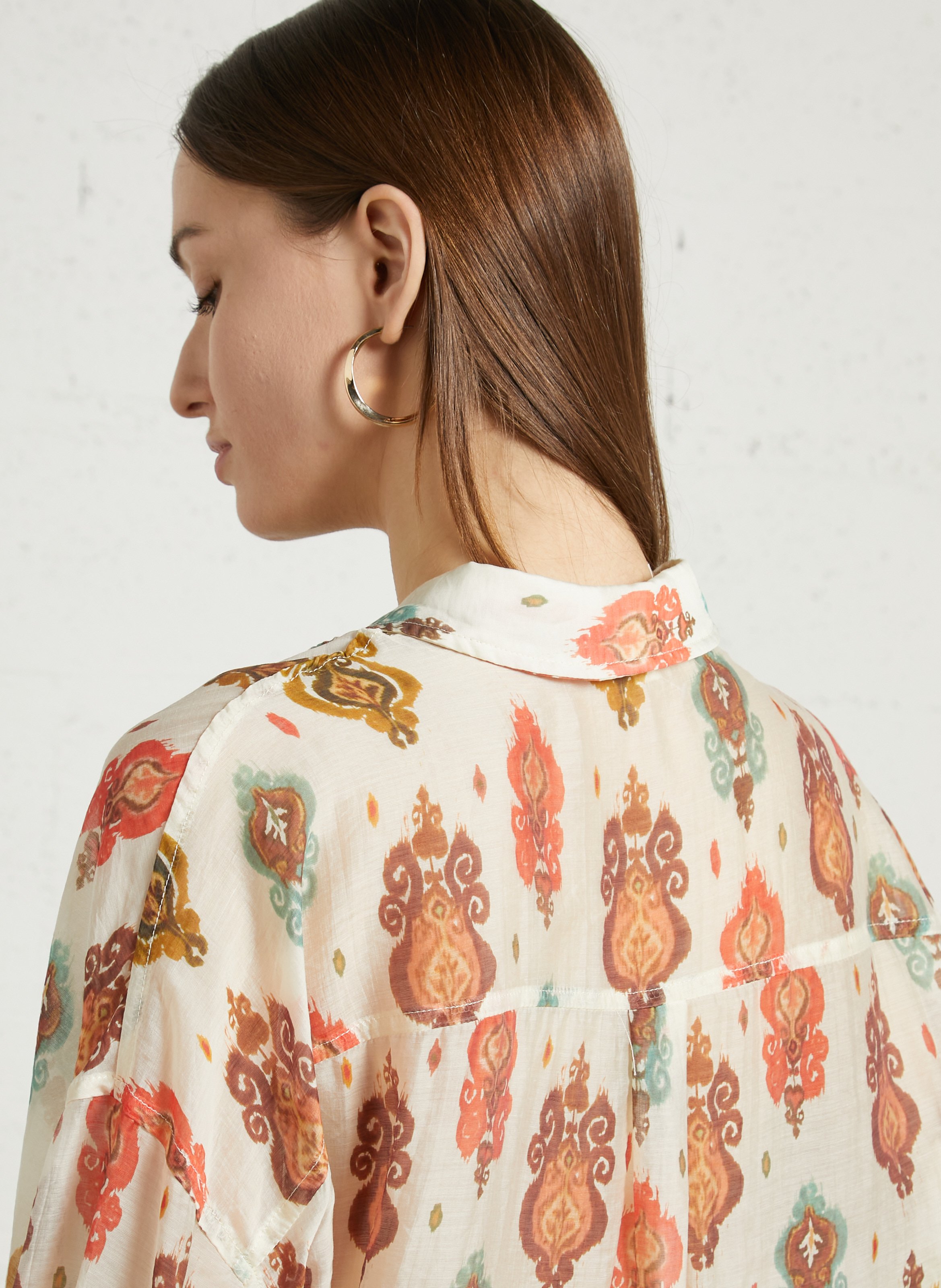 Chemise ample col classique en voile imprimé THE KORNER Multicolore