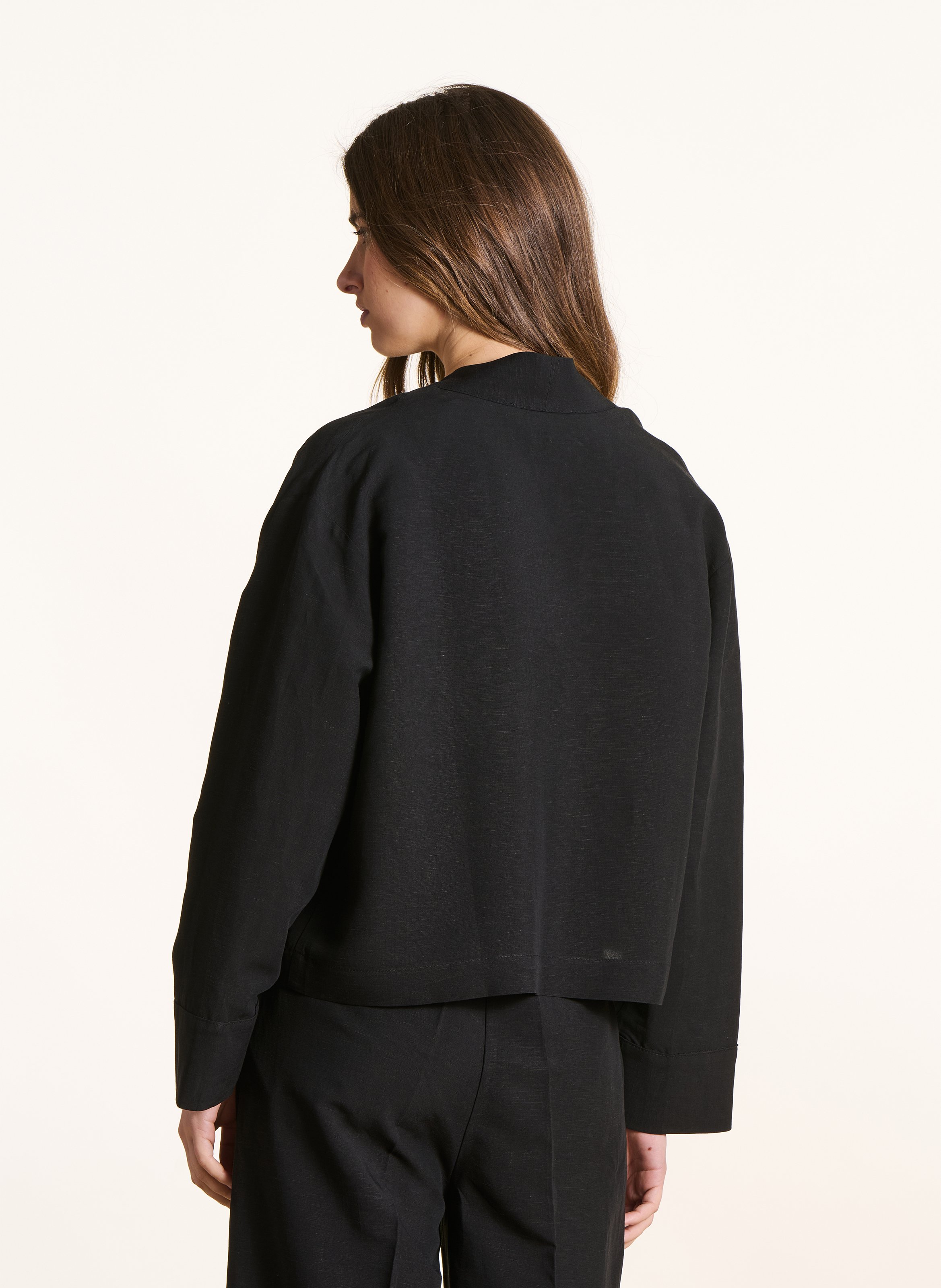 Veste droite col V LA FEE MARABOUTEE Noir