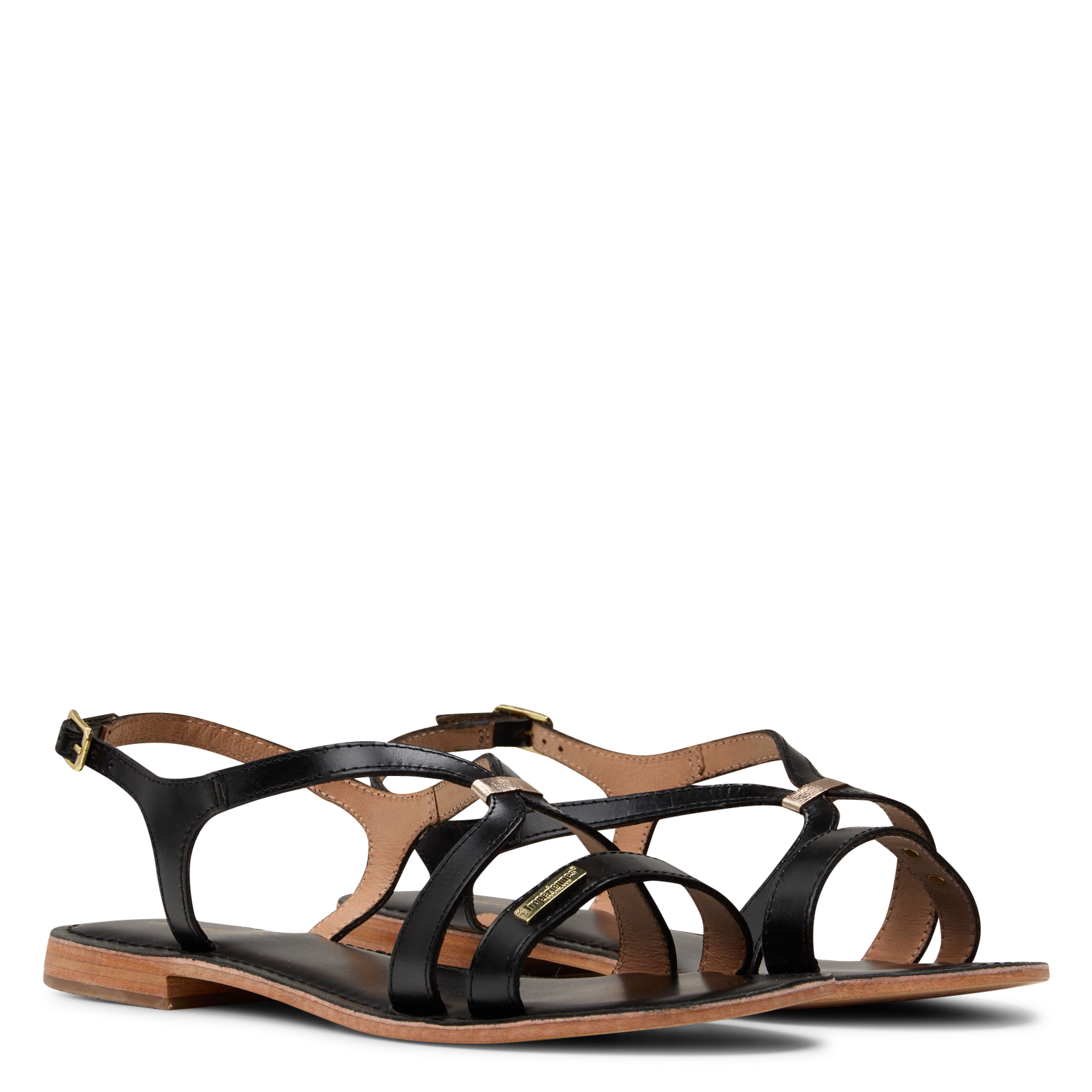 Sandales plates en cuir  LES TROPEZIENNES PAR M.BELARBI Noir