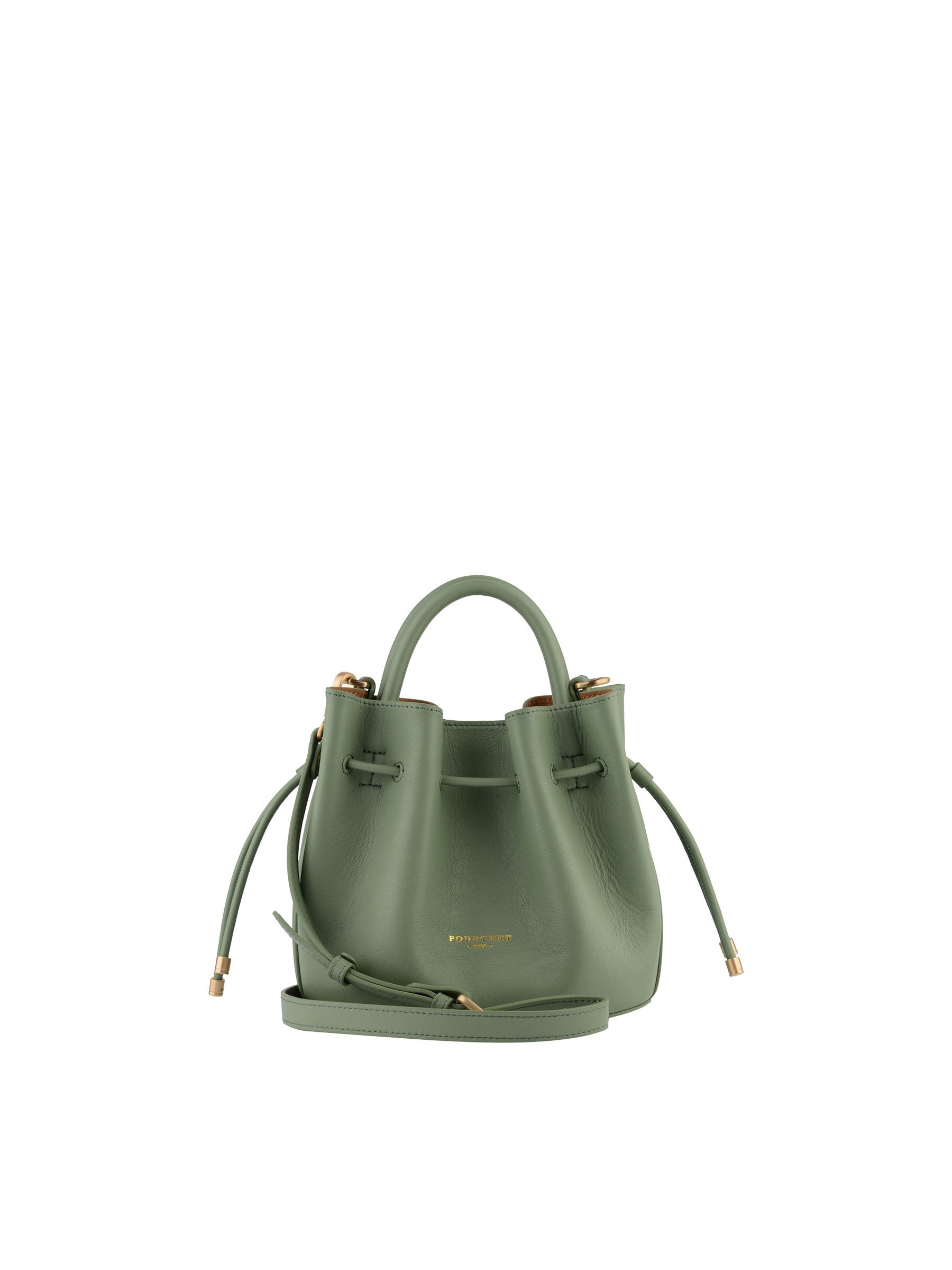 Calfskin leather handbag POURCHET Green