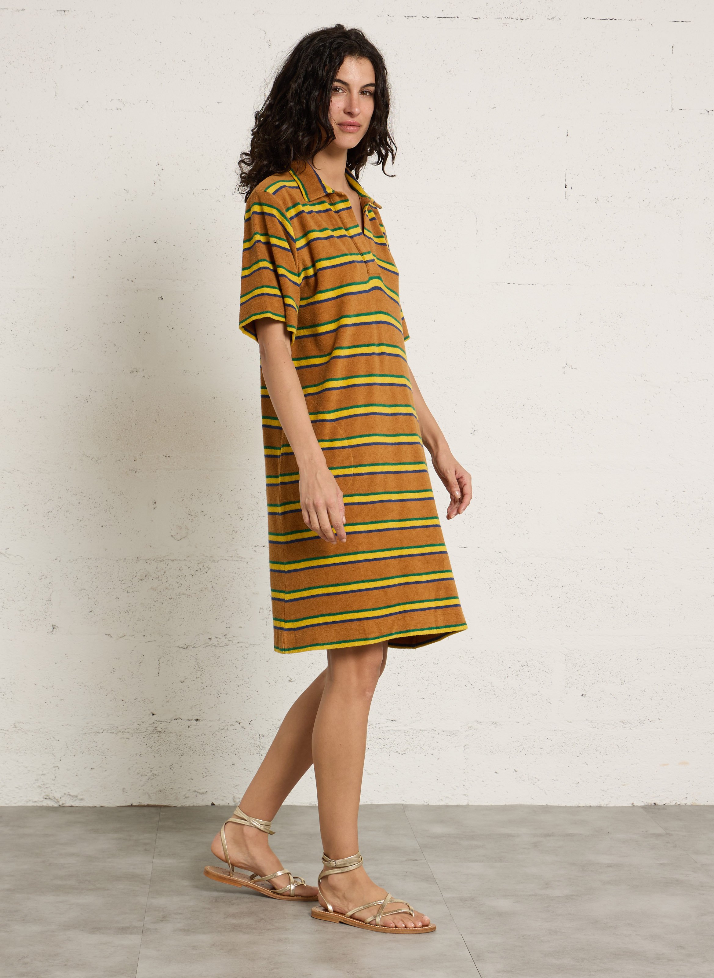 Mittellanges Bio-Baumwollkleid LEON & HARPER Grun