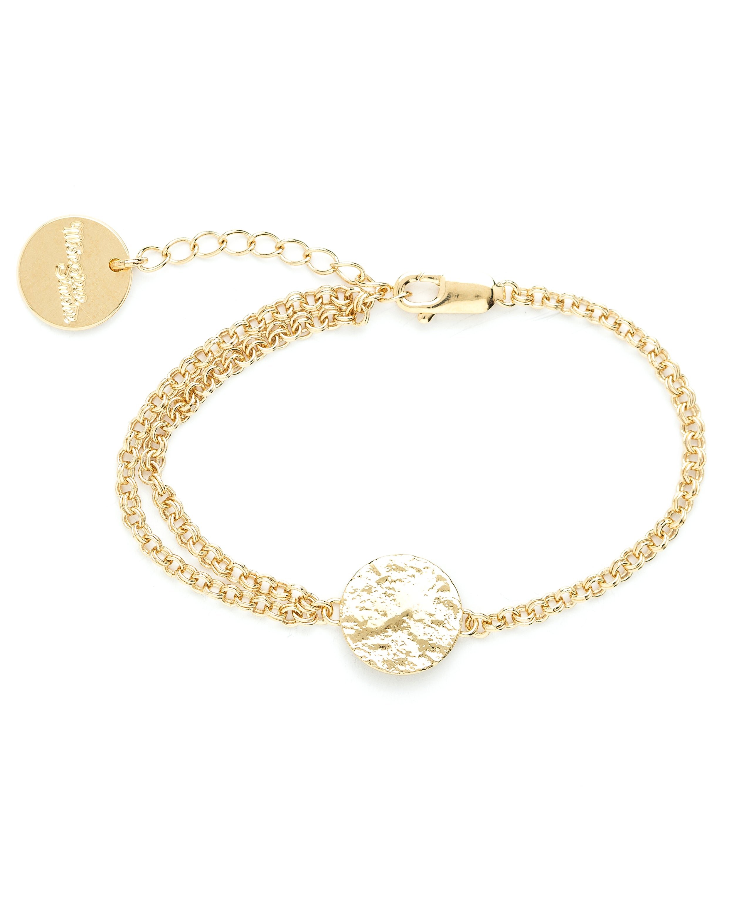 Hammered round silver-plated bracelet MONSIEUR SIMONE